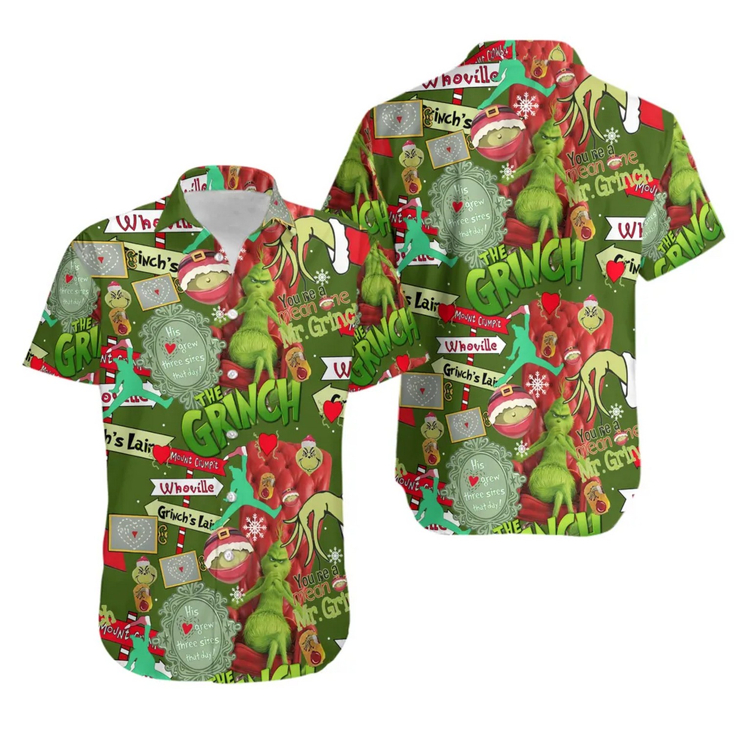 grin christmas hawaiian shirt kseaq