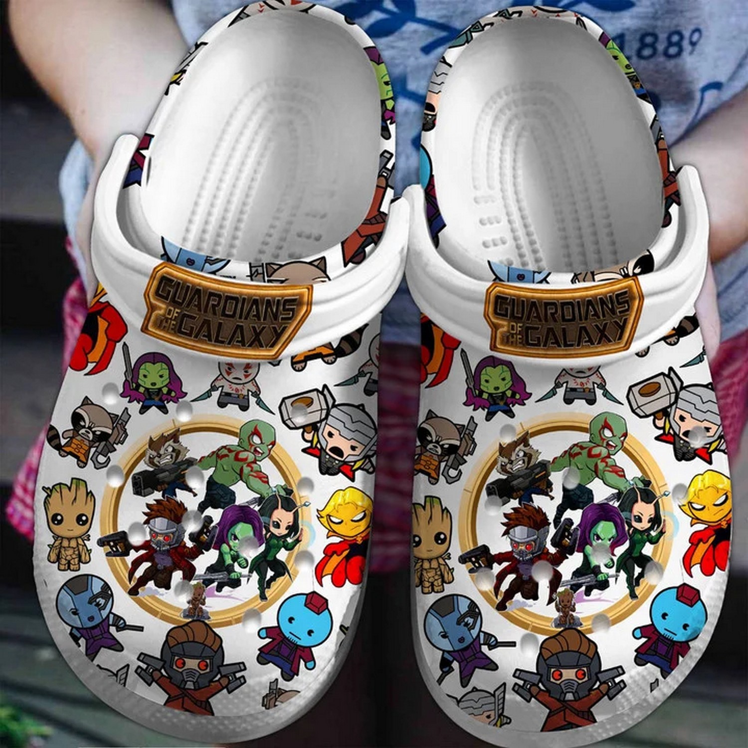 guardian of the galaxy movie rockey racoon cartoon white clogs for kids and adults iyfpl