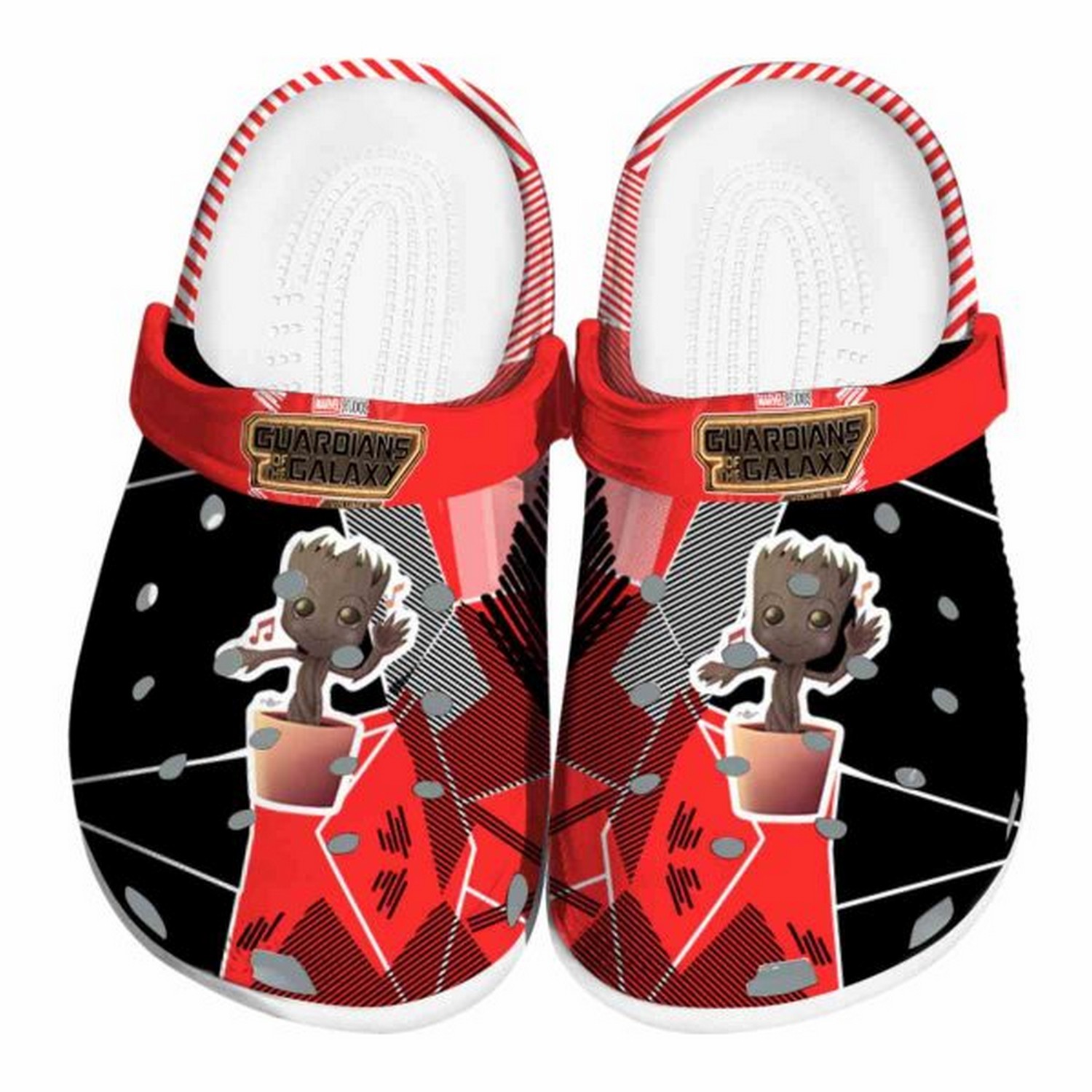 guardians of the galaxy geometric background clogs fast shipping service available vvzwc
