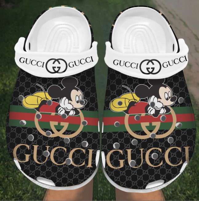 gucci mickey mouse black gc clogs for kids 26 adults 62rtg