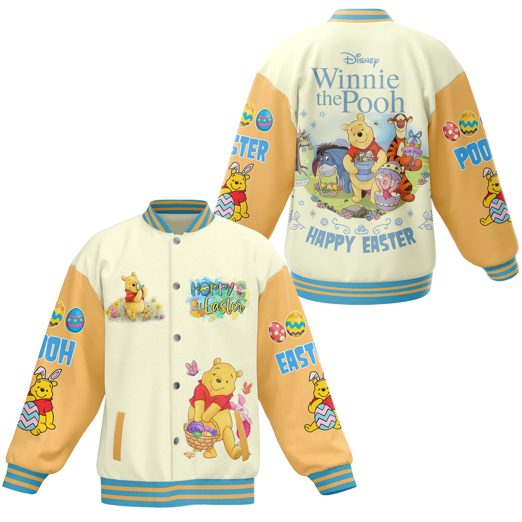 happy easter day winnie the pooh disney baseball jacket qghsa