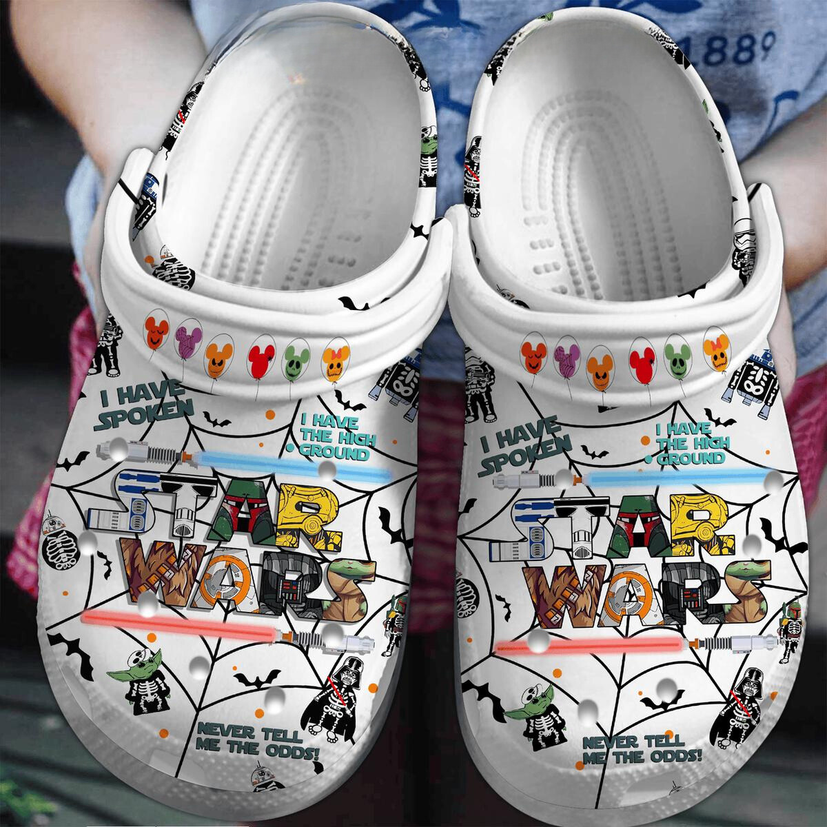 happy halloween star wars unisex clogs shoes for kids 26 adults hlh1v