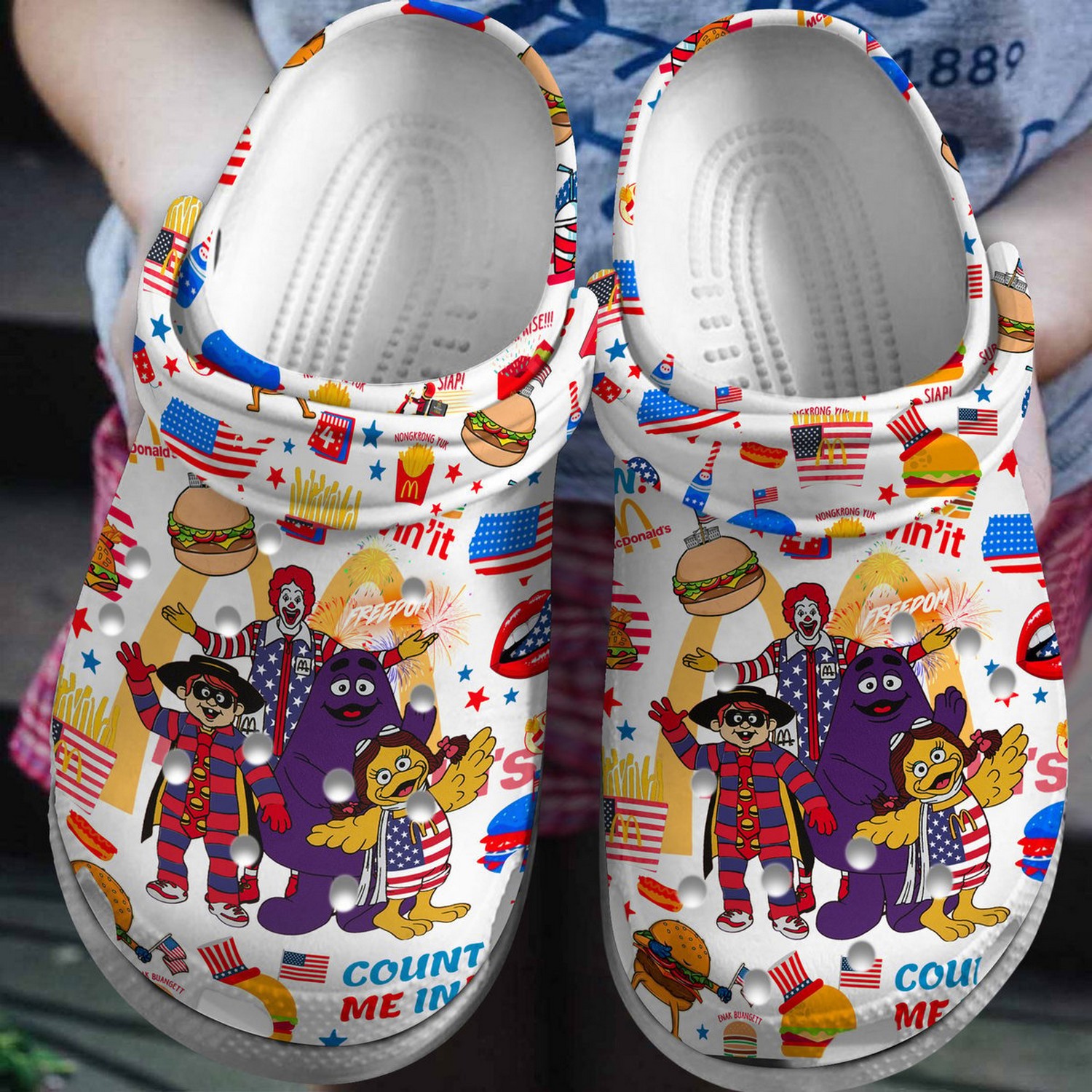 happy independence day mc donal freedom clogs for kids and adults qpaae