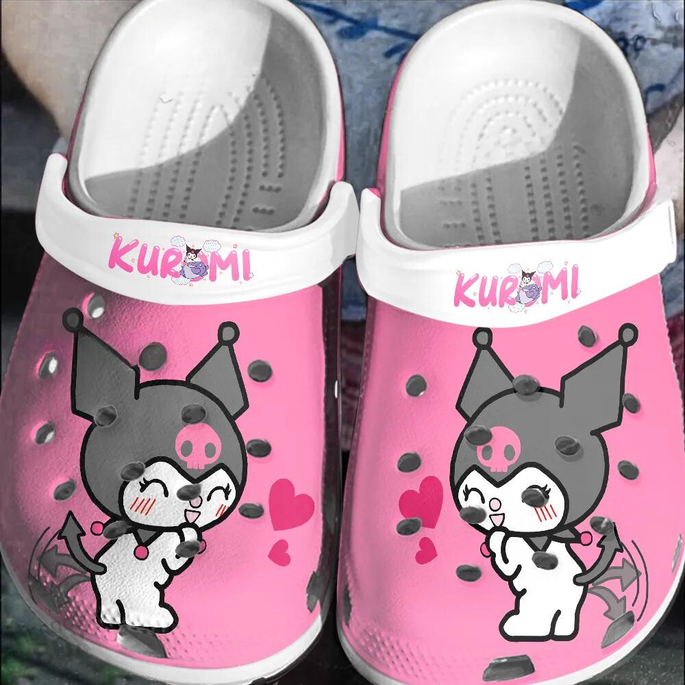 happy kuromi hello kitty comfortable crocs for kids and adults vbbon
