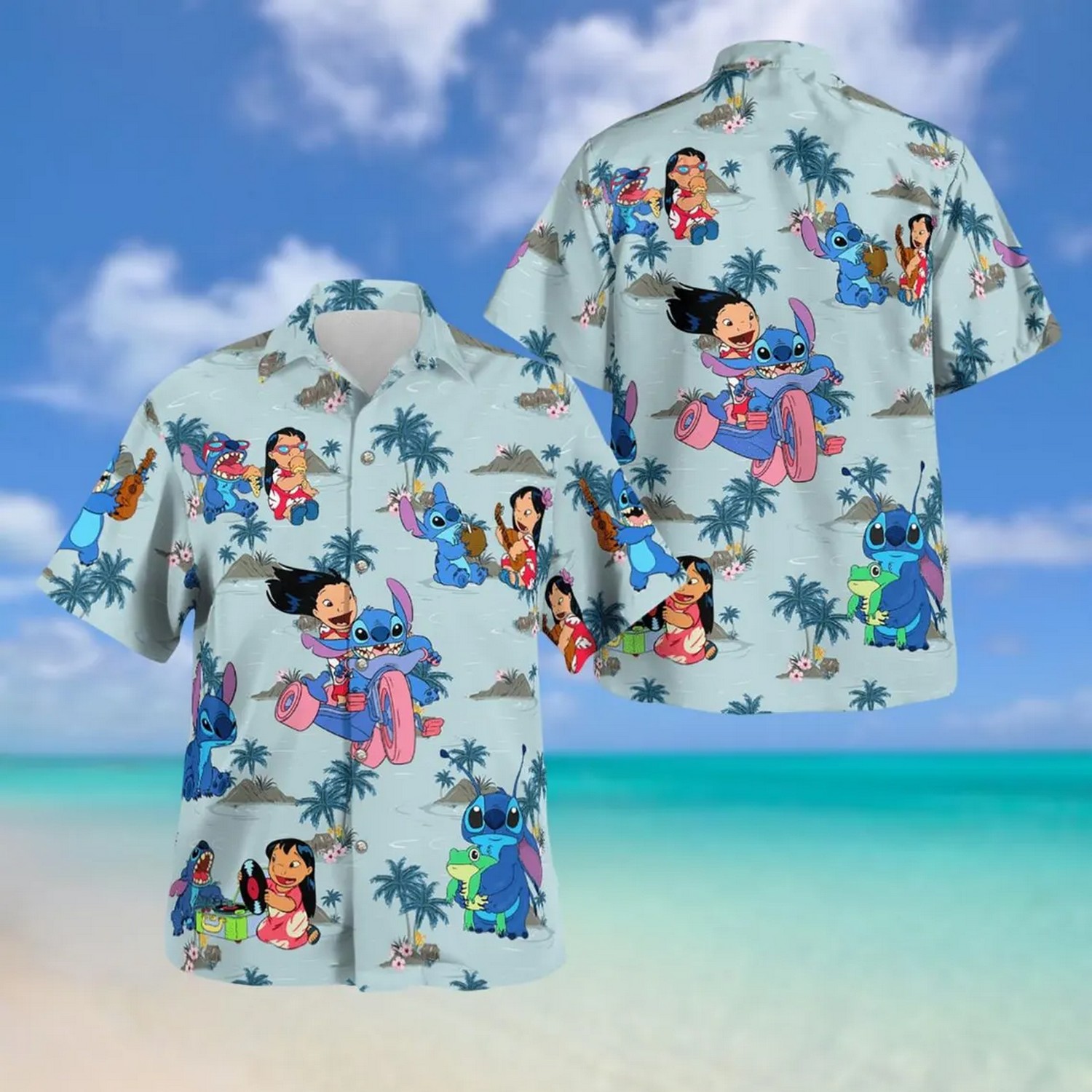 happy lilo and stitch hawaiian shirt vjnt9