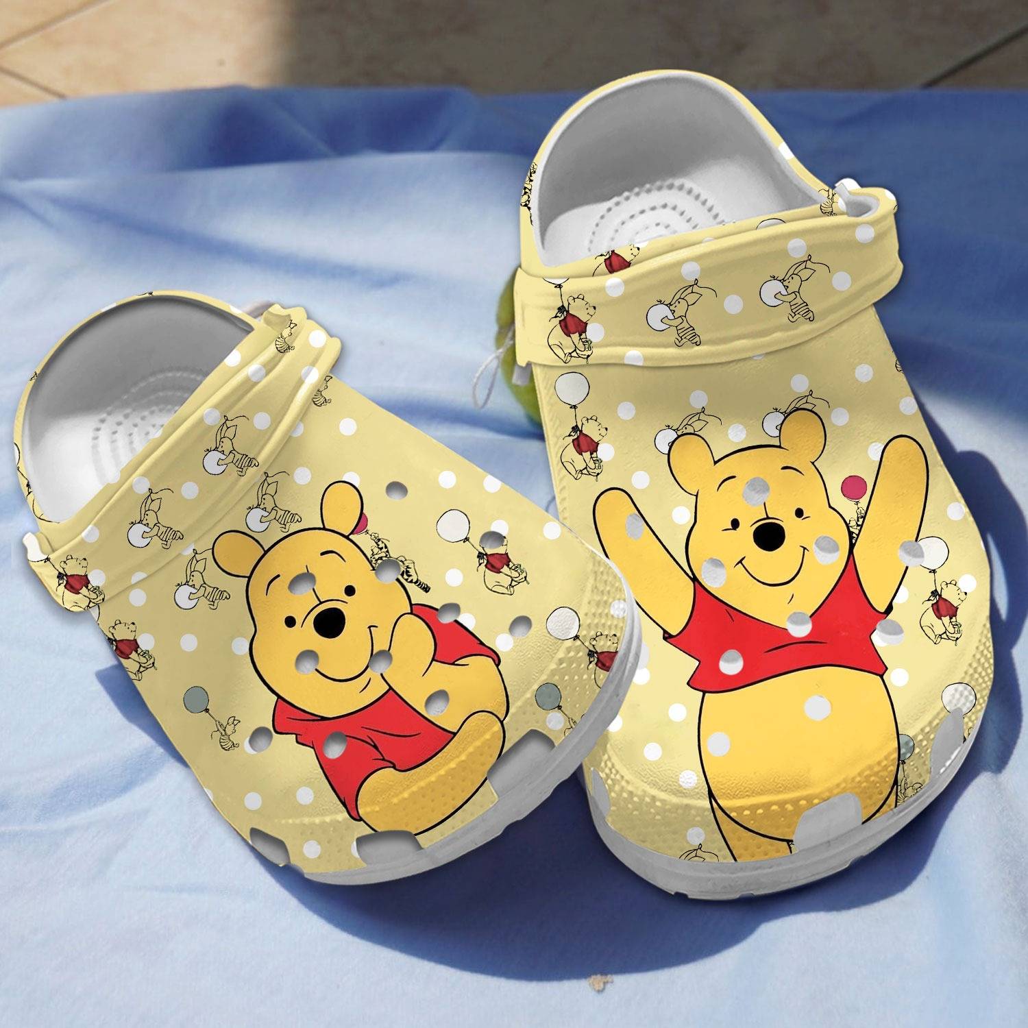 happy pooh bear yellow clogs for kids 26 adults nrscz