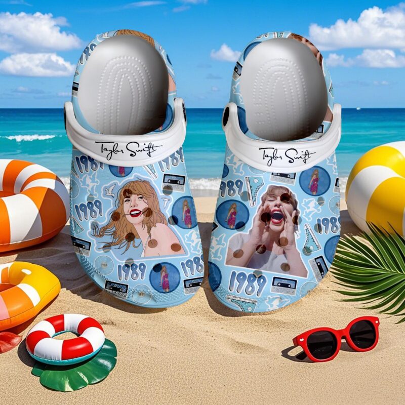happy pretty taylor swift music light blue clogs for kids 26 adults aaluh