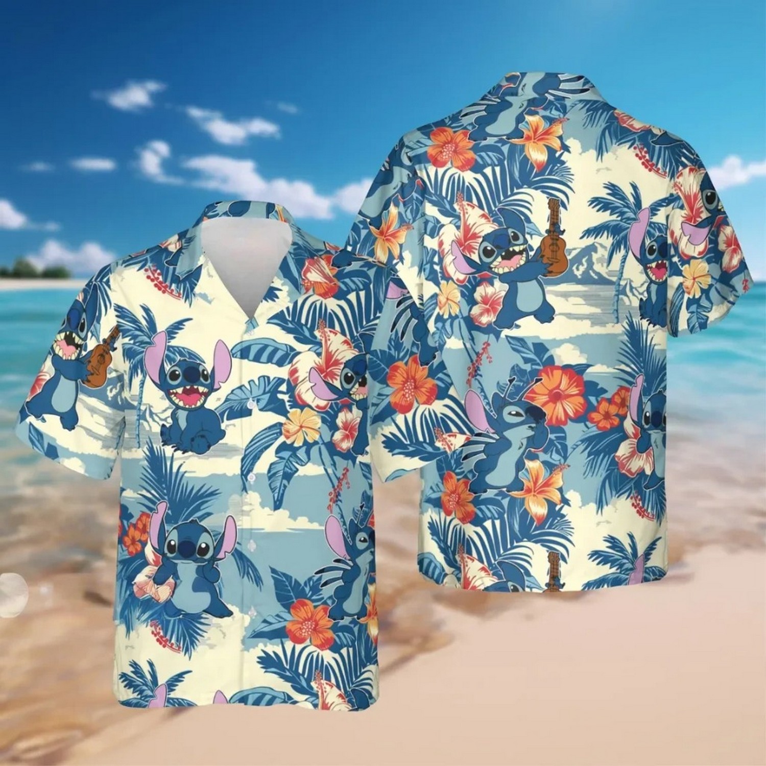 happy summer stitch hawaiian shirt 5k5ti
