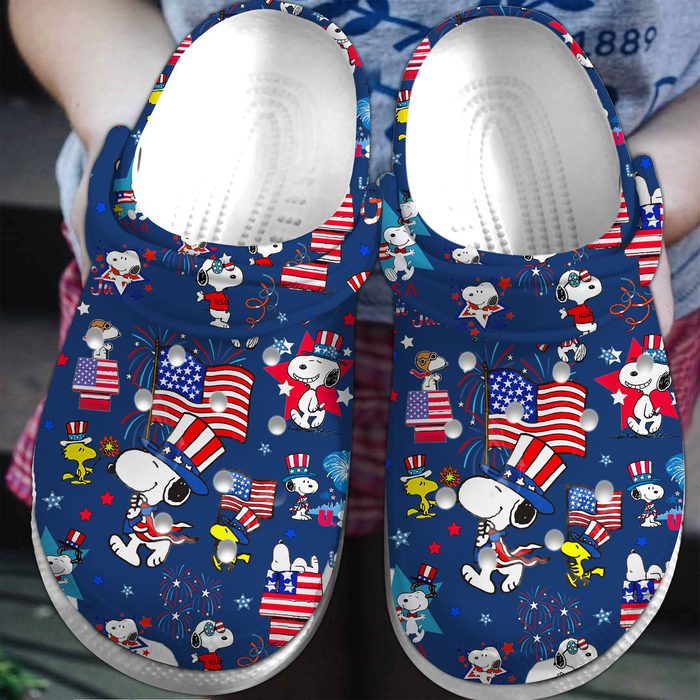 happy the 4th of july snoopy navy crocs 9mqsy
