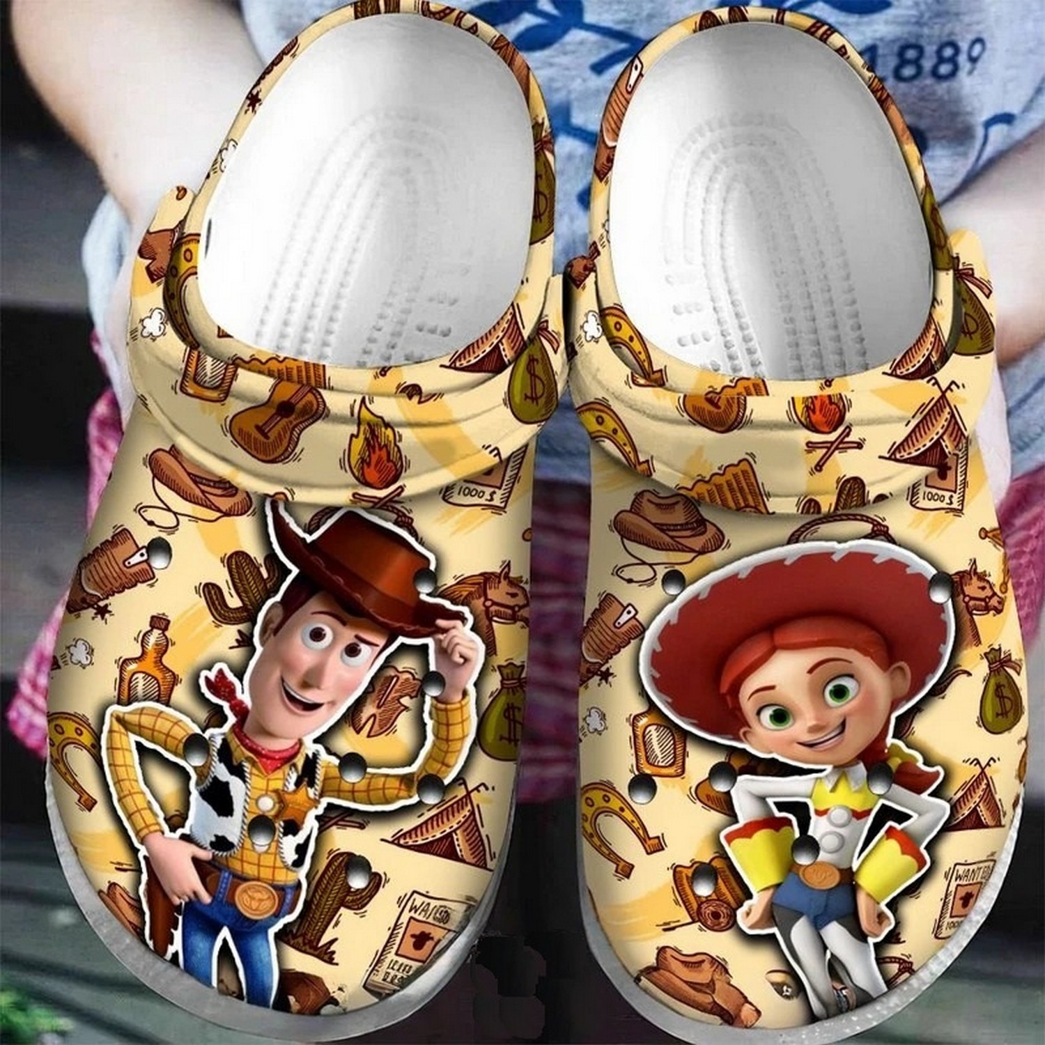 happy woody and jessie toy story clogs for kids and adults rit7u