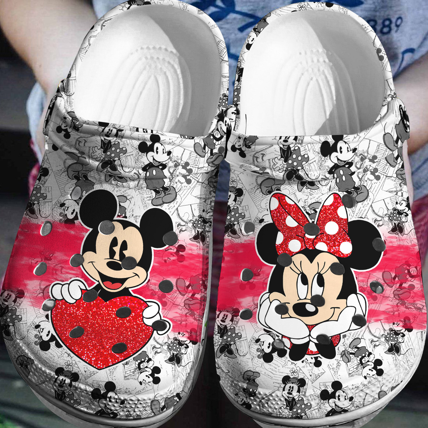 heart love mickey and minnie mouse black and white for kids 26 adults i7ofj