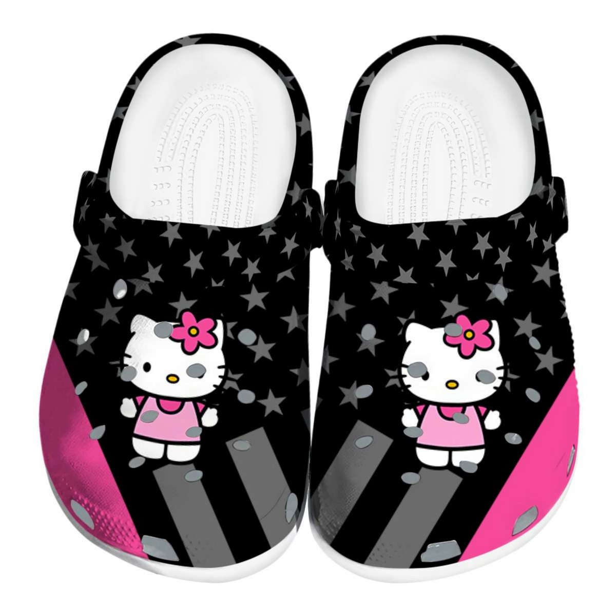 hello kitty stellar stripes theme clogs for kids and adults nnb0t