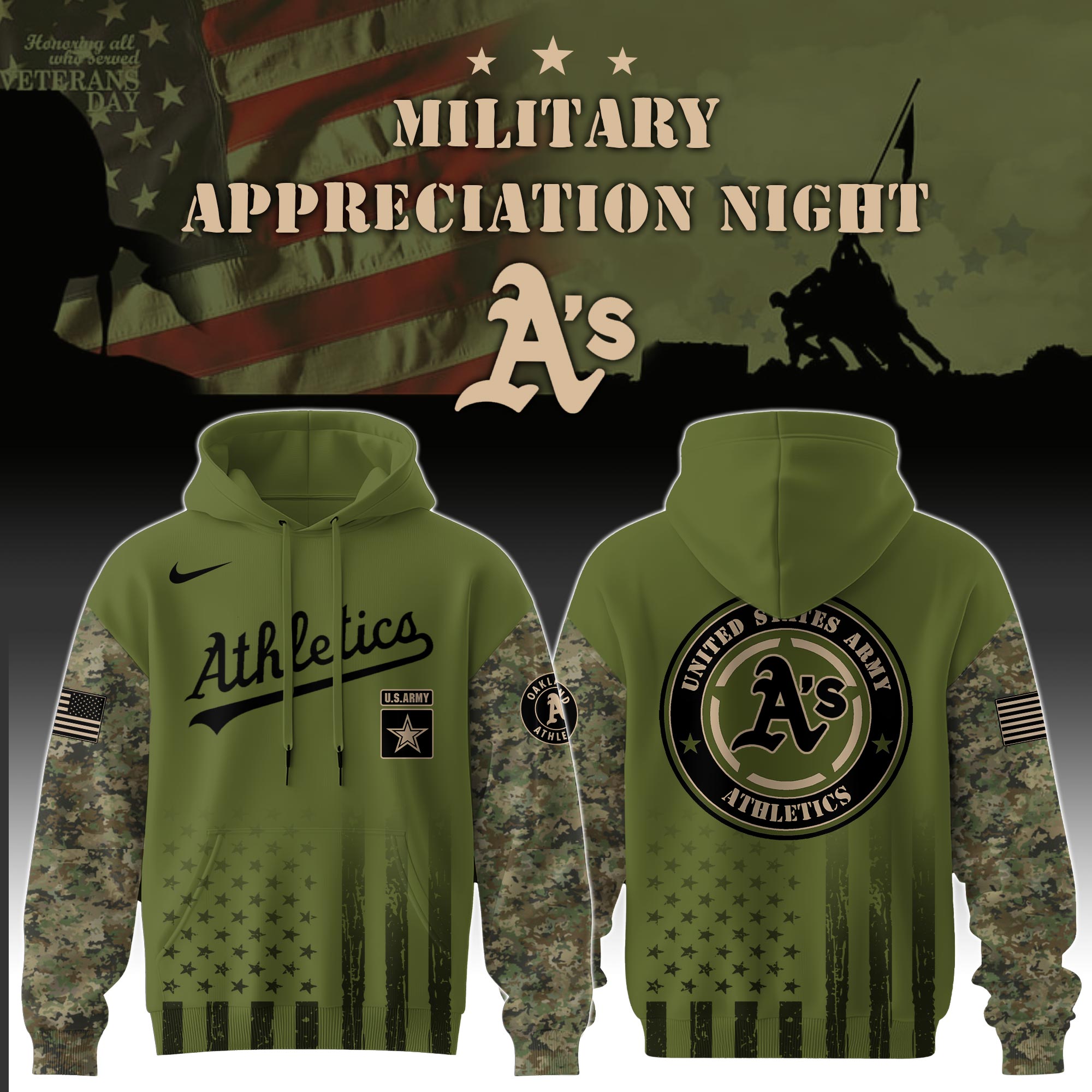 hoodie veteran mlb athletics