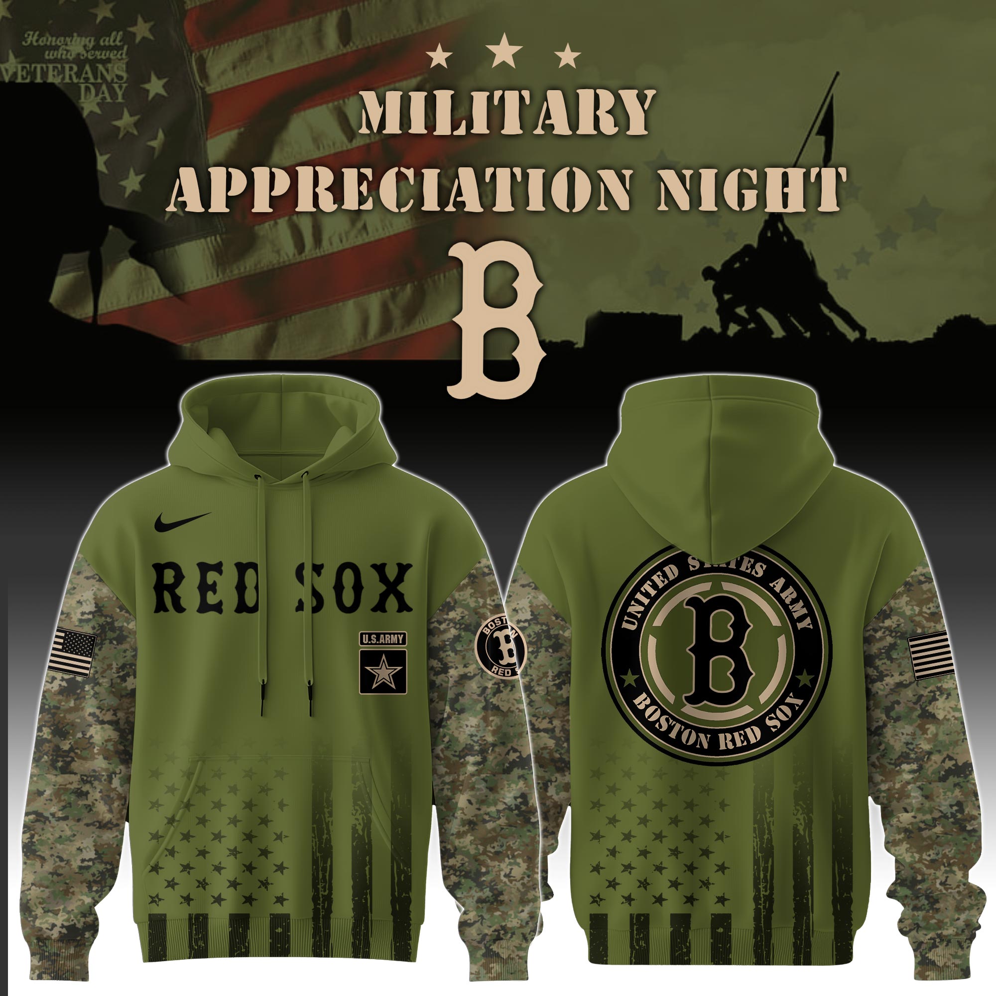 hoodie veteran mlb red sox