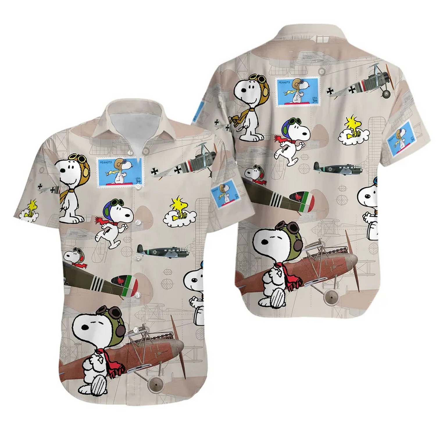 hot plane and snoopy vintage hawaiian shirt 9zyu1