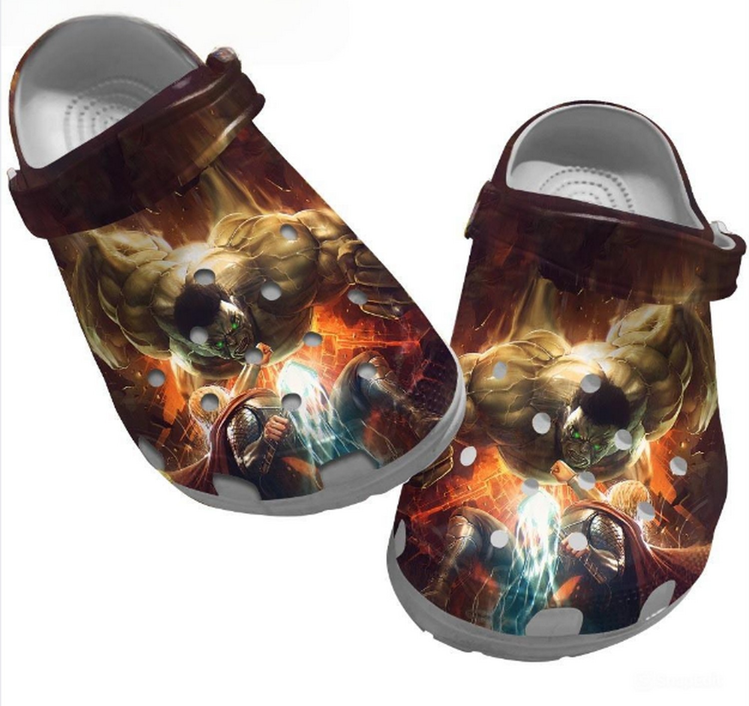 hulk and thor fighting marvel studio clogs for kids and adults hzmnh