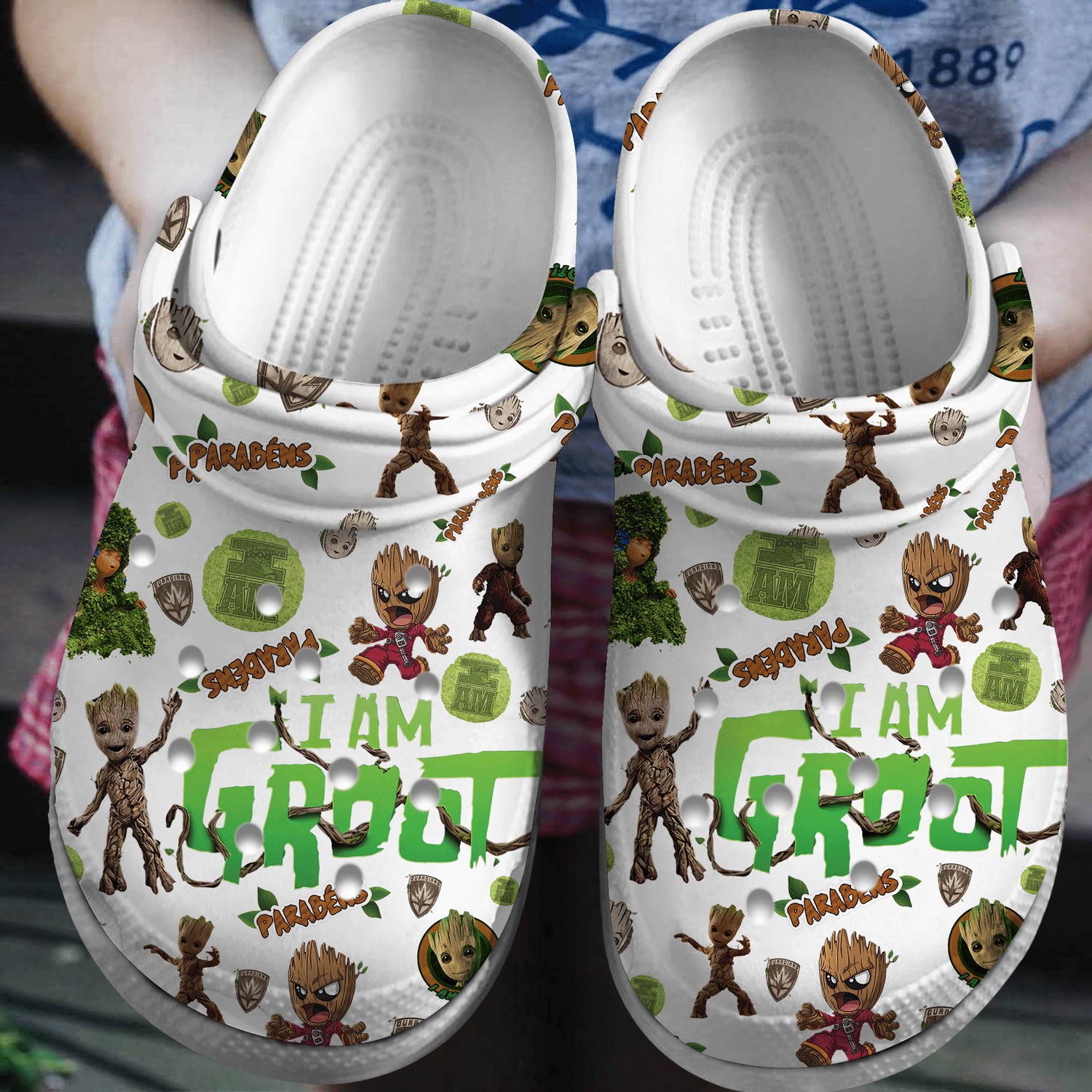 i am groot guardians of the galaxy white clogs fast shipping service available dn15m