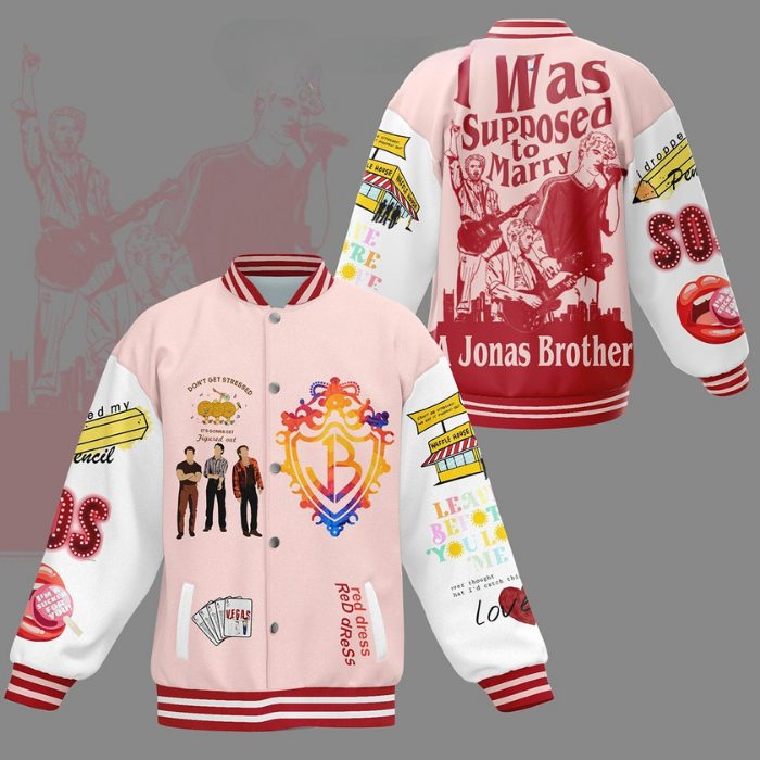 i was supposed to marry a jonas brother pink baseball jacket wqk30