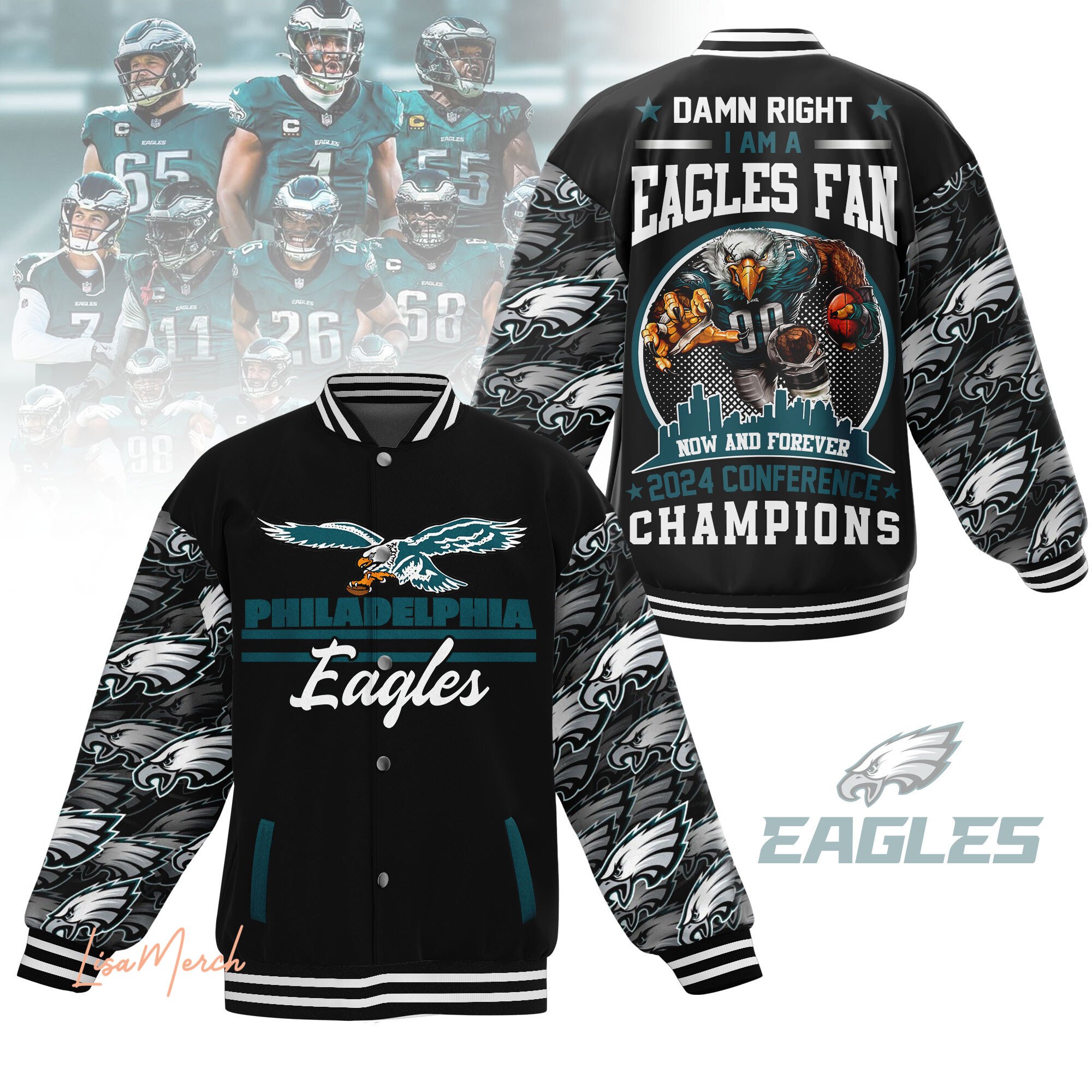 im an eagles fan philadelphia eagles baseball jacket for fans hzinu