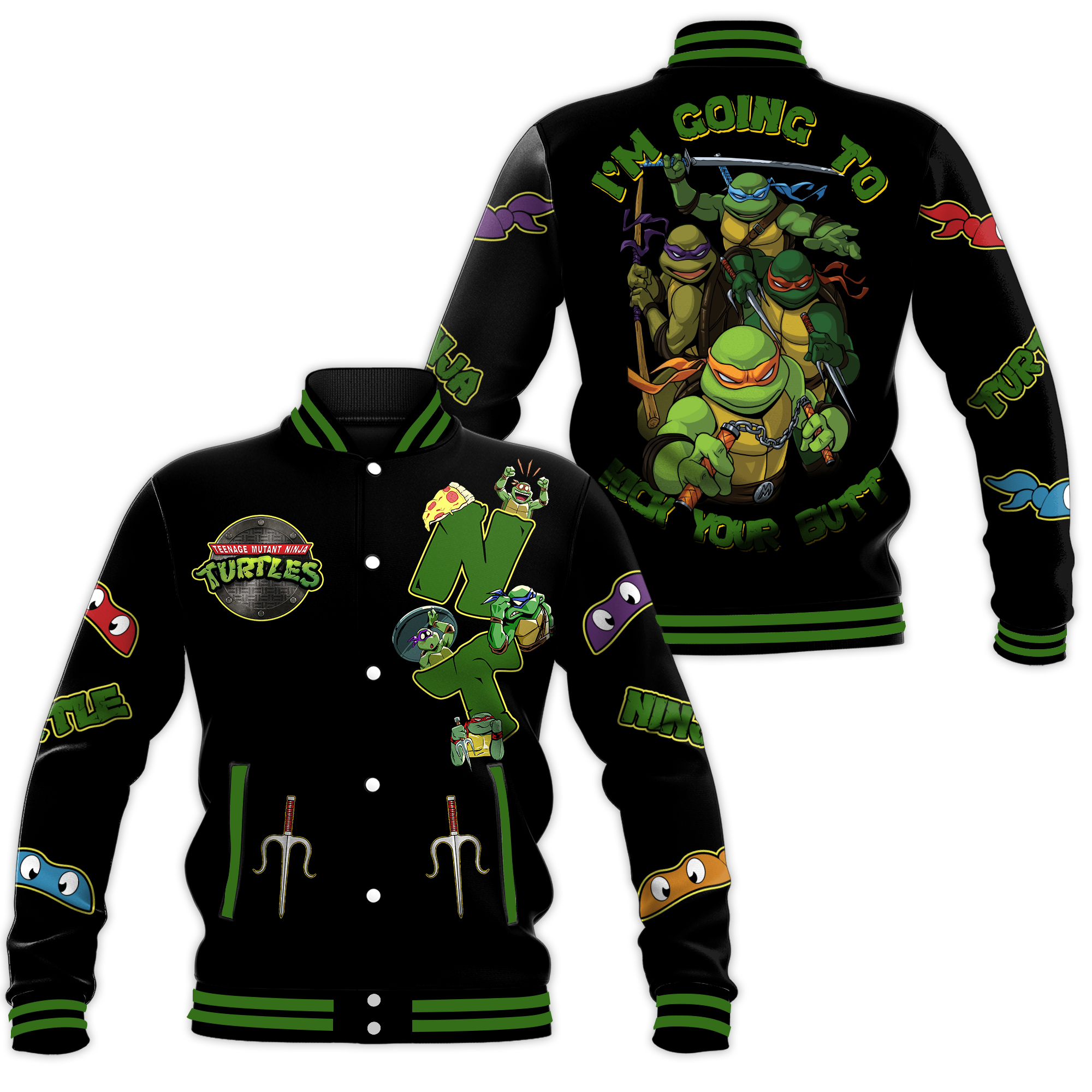im going to smack your butt ninja turtles baseball jacket sb8oe