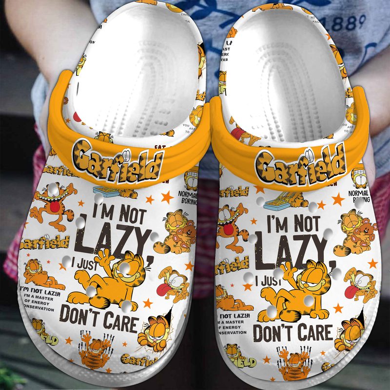 im not lazy i just dont care funny garfield cat clogs kompr