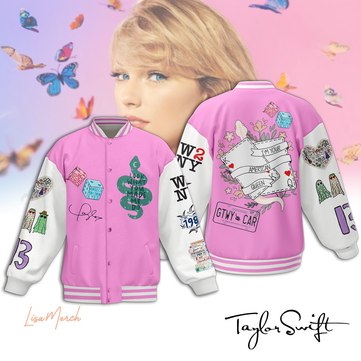 im your american queen taylor swift pink music baseball jacket lkhmy