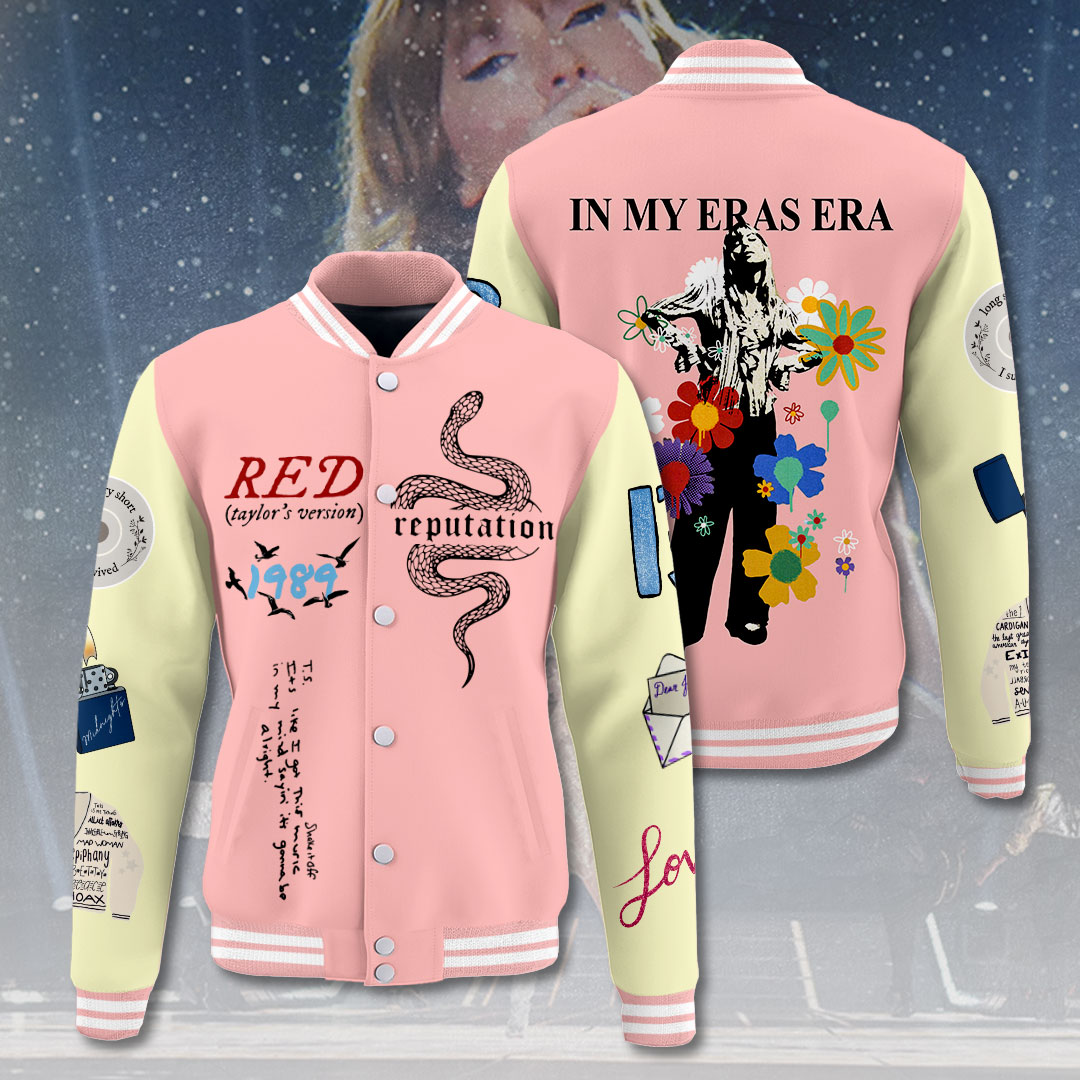 in my eras era taylor swift pink baseball jacket for swifties qpss0