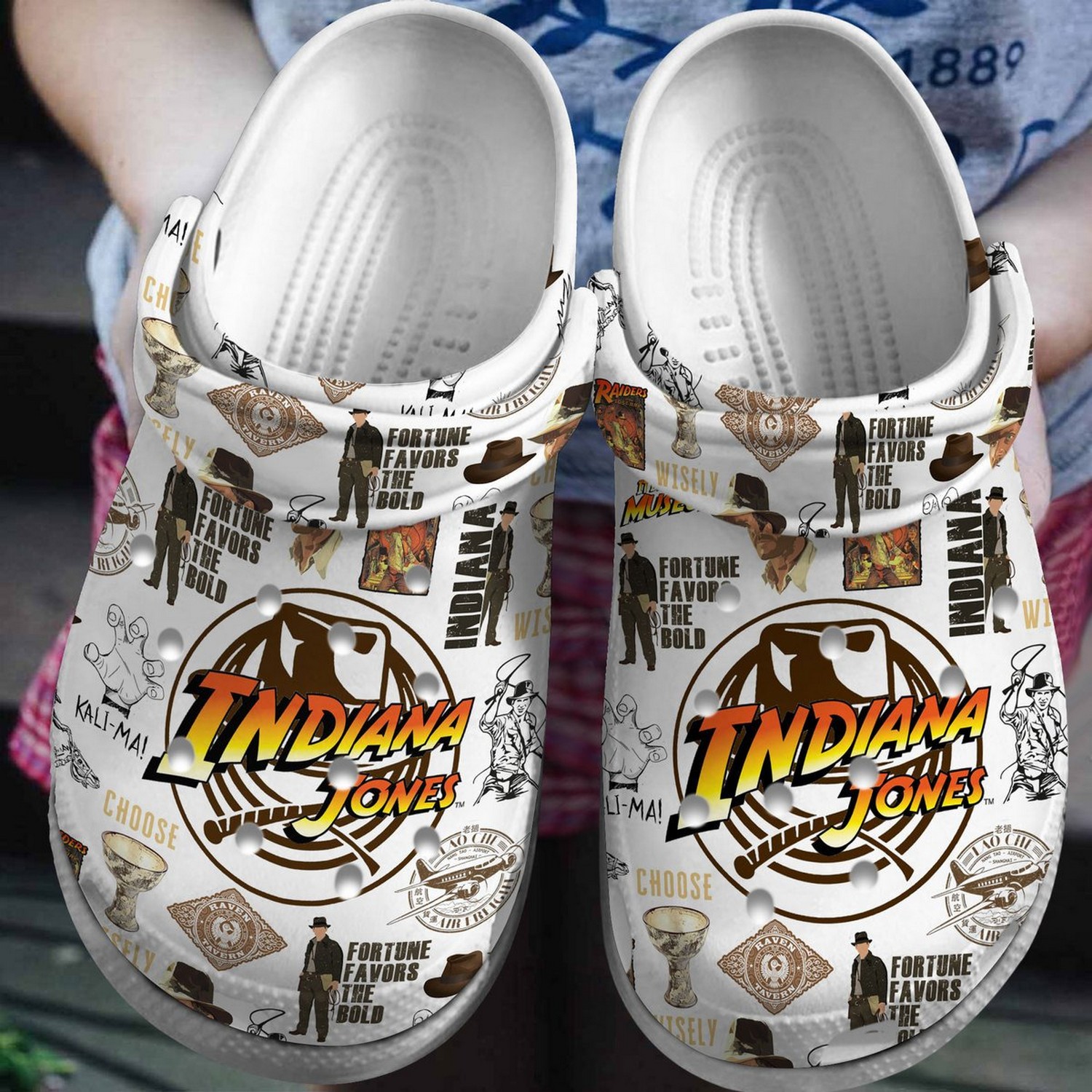 indiana jones movie fortune favors the bold clogs for kids and adults mzrrr