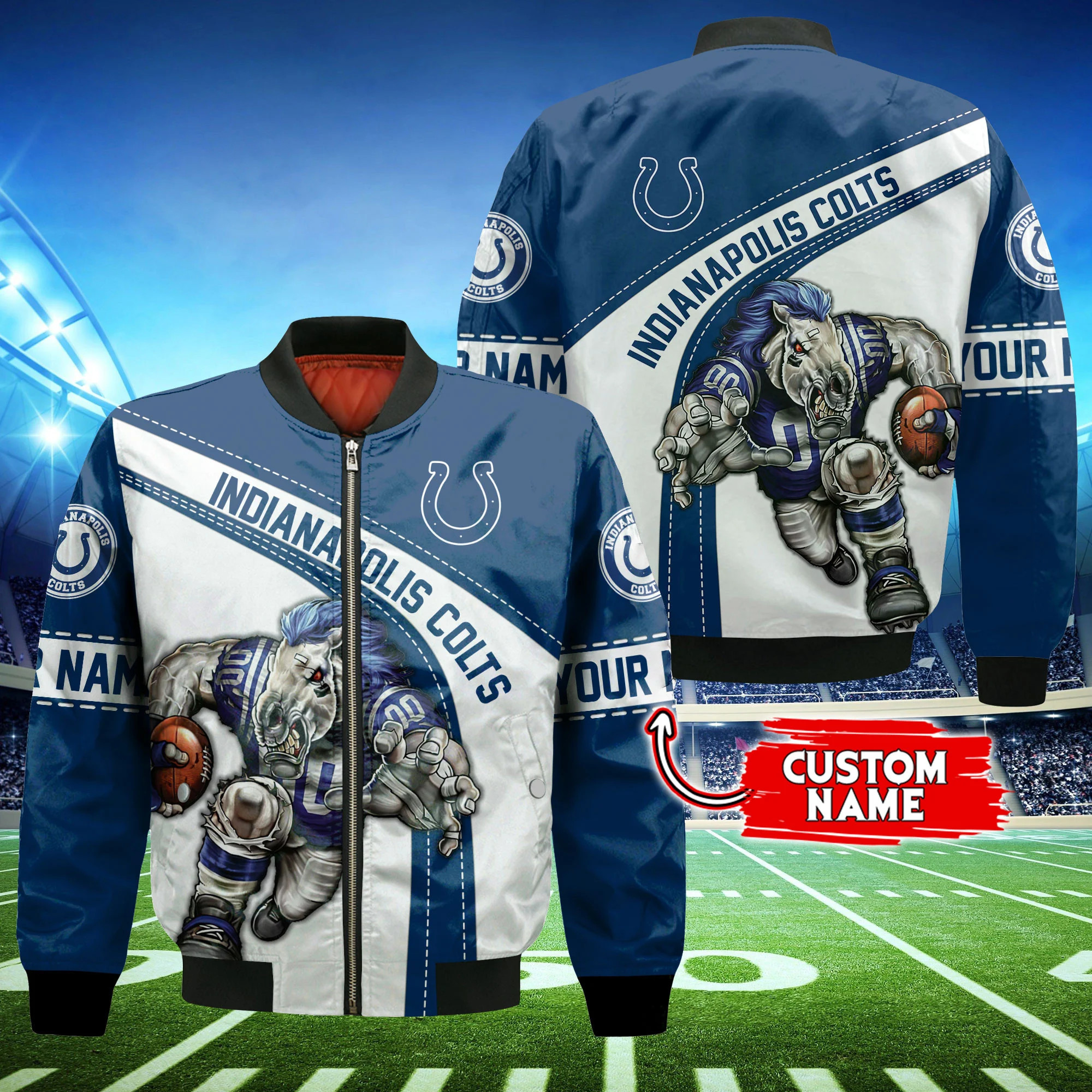 indianapolis colts personalized thick bomber jacket cs121 r7u5g