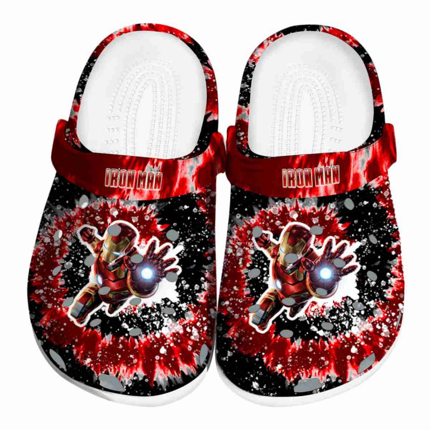 iron man radiant burst effect clogs for kids and adults bvtos