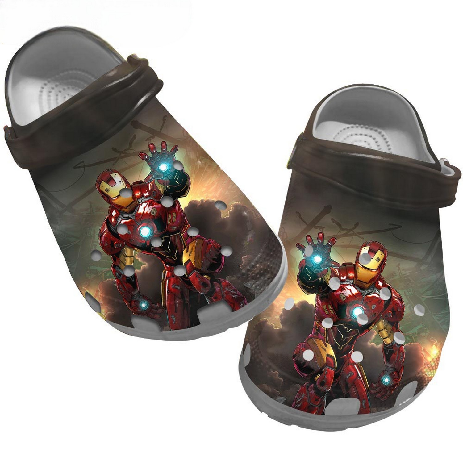 iron man tony stark funny clogs for kids 26 adults bh6lw