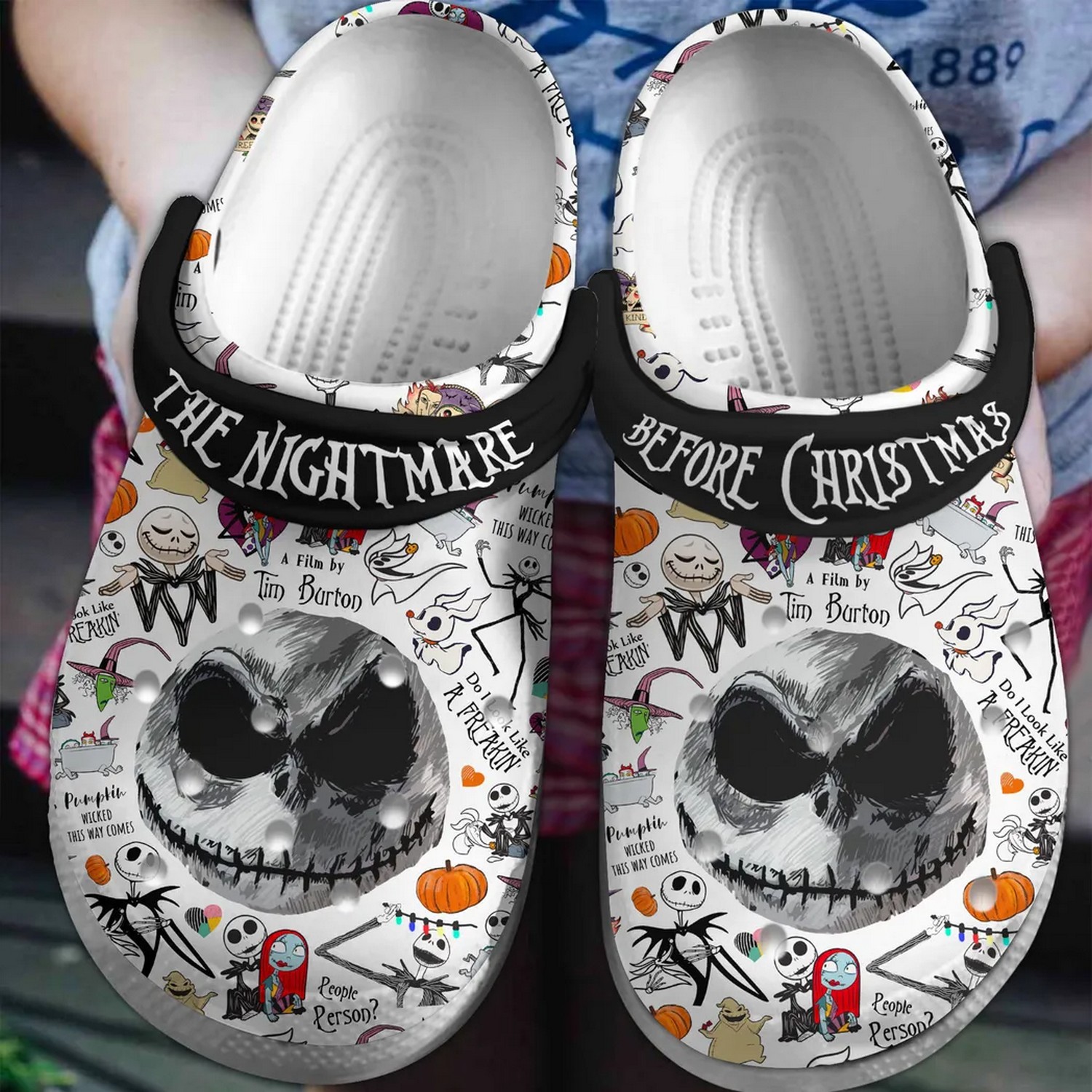 jack skellington the nightmare befor christmas black halloween clogs for kids and adults fast shipping eewld