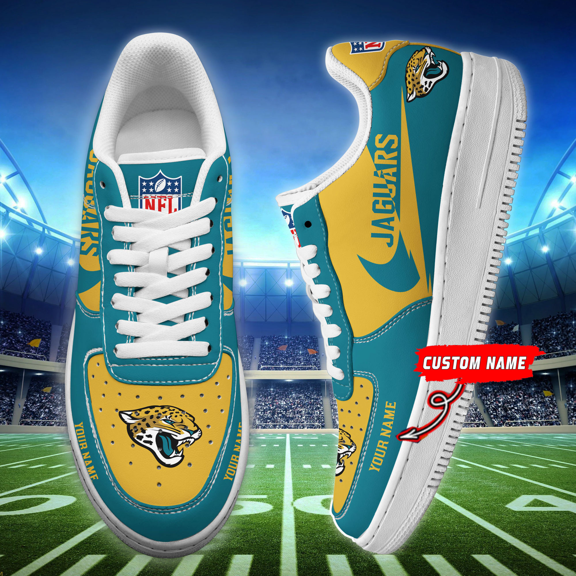 jacksonville jaguars personalized af1 shoes bg208 bk63p