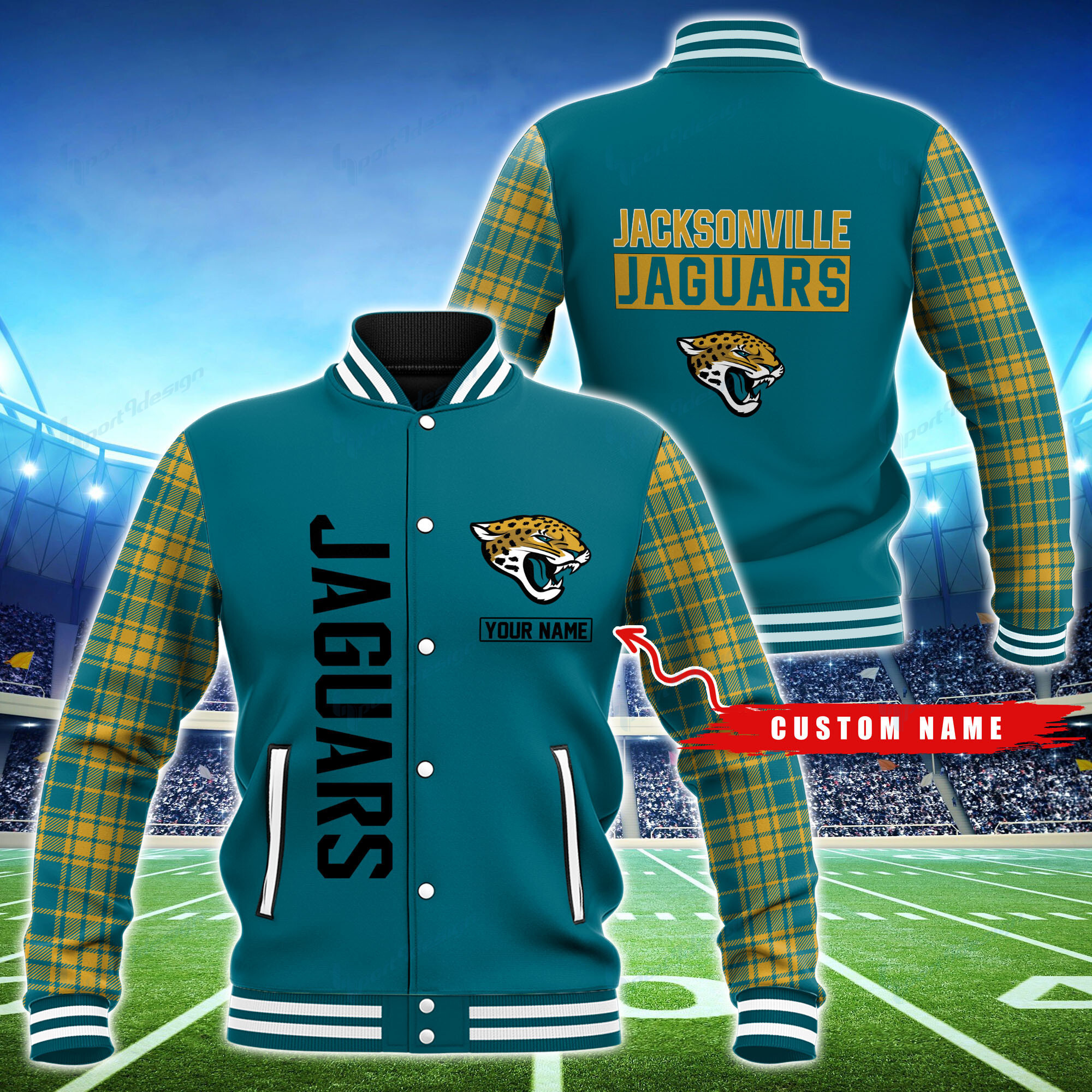 jacksonville jaguars personalized baseball jacket bg47 fj8d7