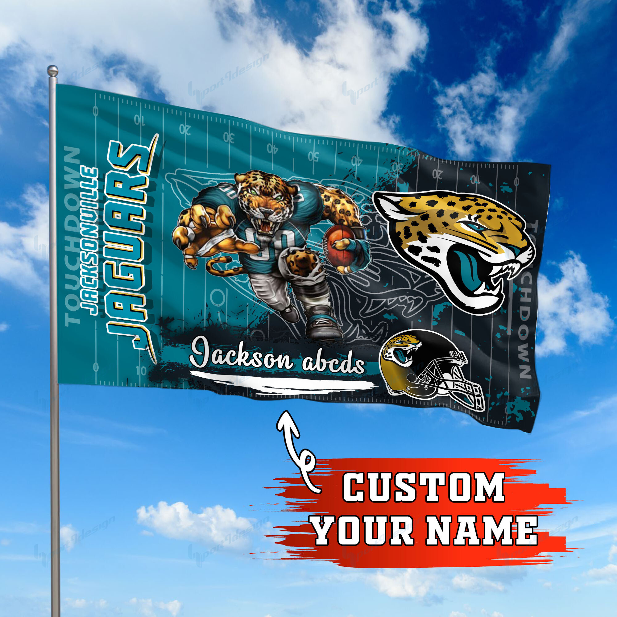 jacksonville jaguars personalized flag 251 rhysq