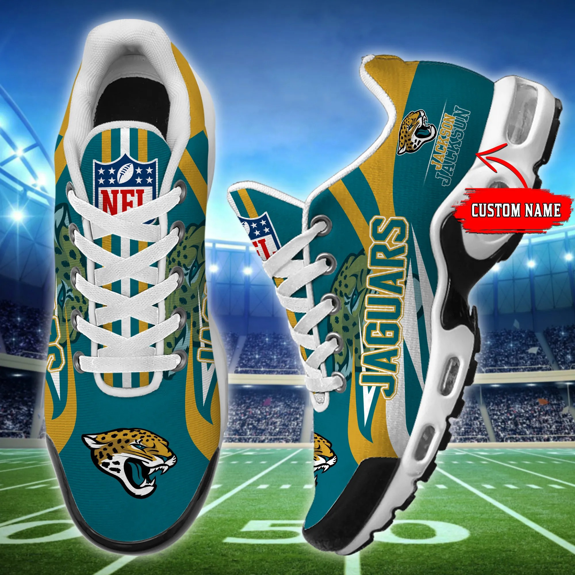 jacksonville jaguars personalized plus t n youth sneakers bg94 7sqny