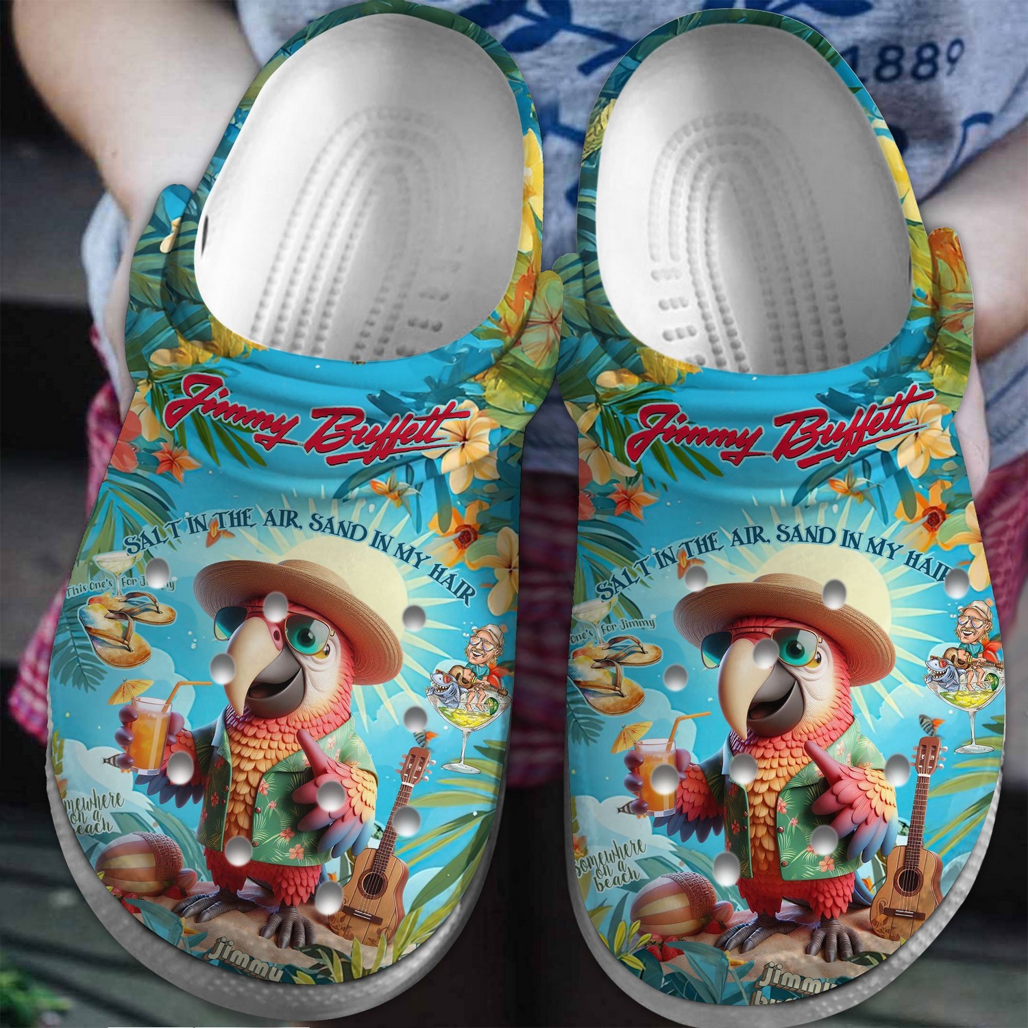 jimmy buffet music salt in the air sand in my hair hello hawai summer clogs for kids and adults fast shipping cbb8g