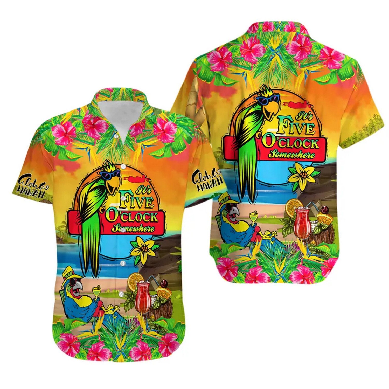 jimmy buffett its five oclock somewhere hawaiian shirt hf3pj