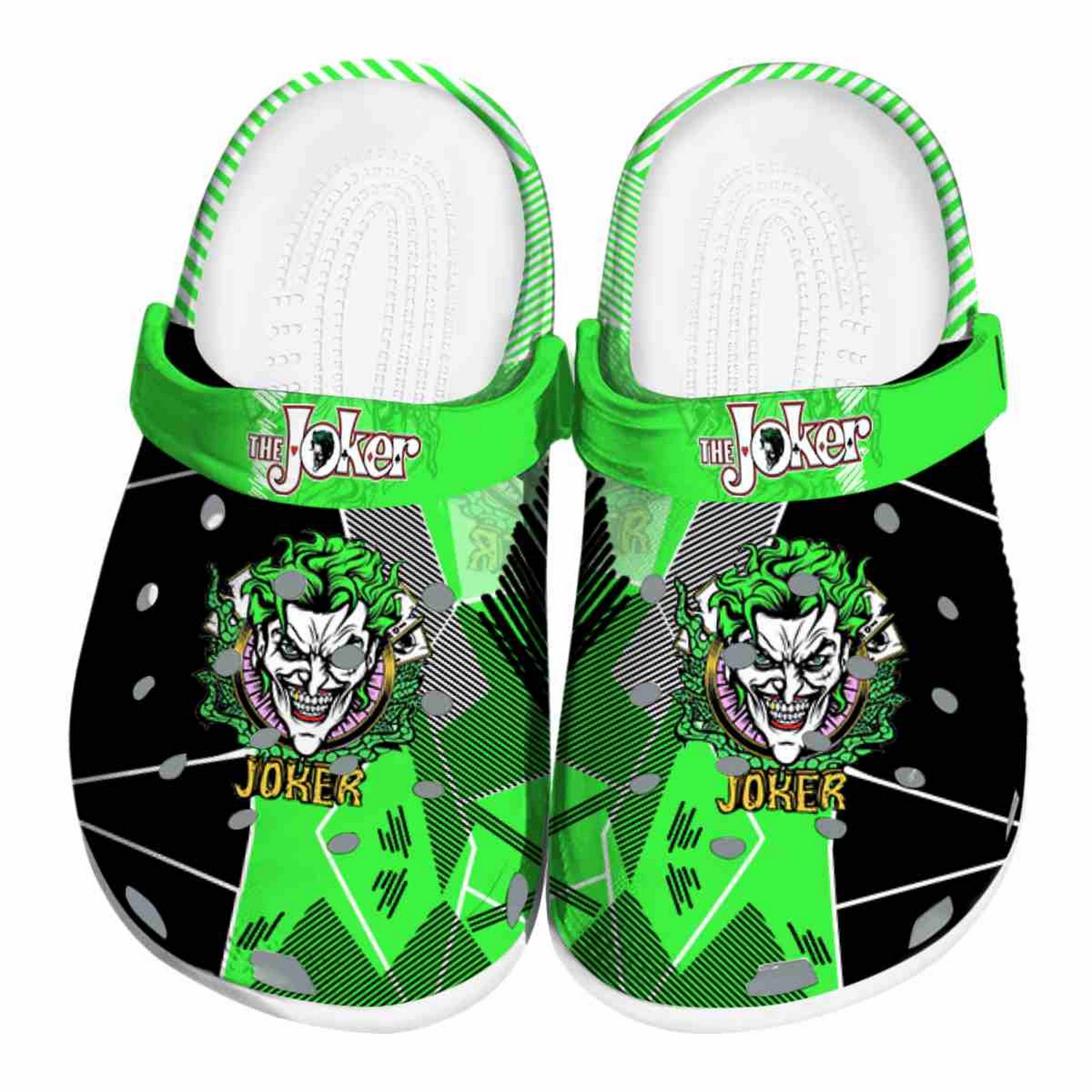 joker geometric background clogs for kids and adults wiuag
