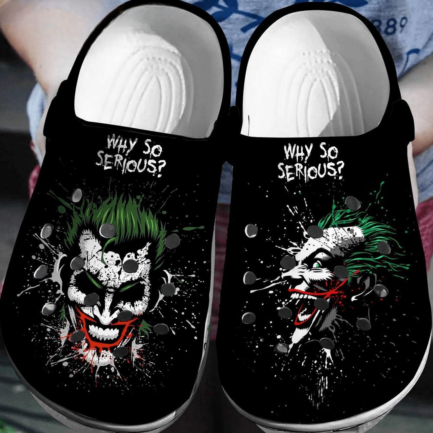 joker why so serious black clogs for kids 26 adults e65fz