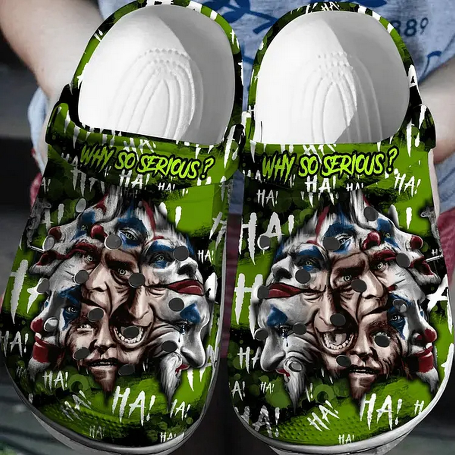 joker why so serious many face clogs for kids and adults t5608
