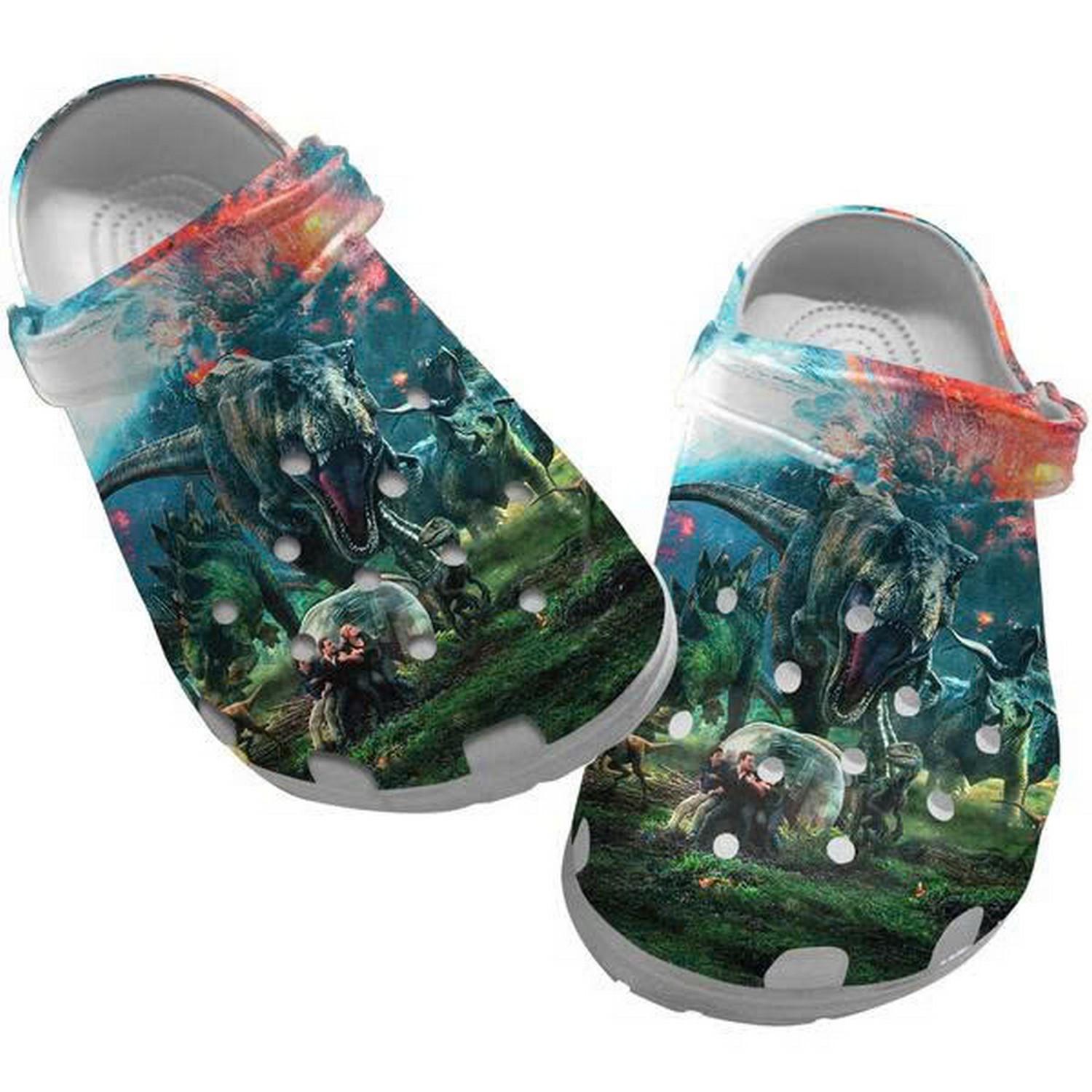 jurassic world dominion escape from dinosaur clogs for kids and adults shshq