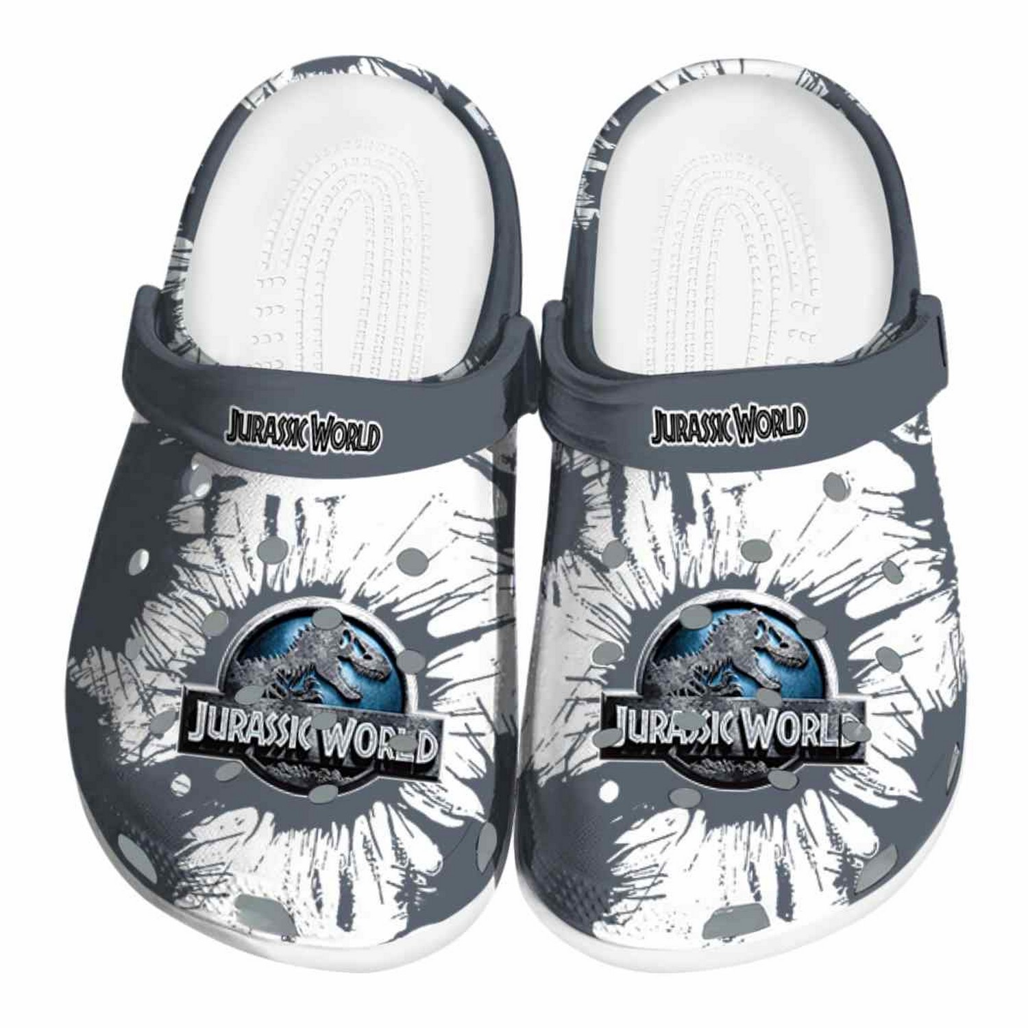 jurassic world movie splatter graphics clogs for kids and adults tqc0q
