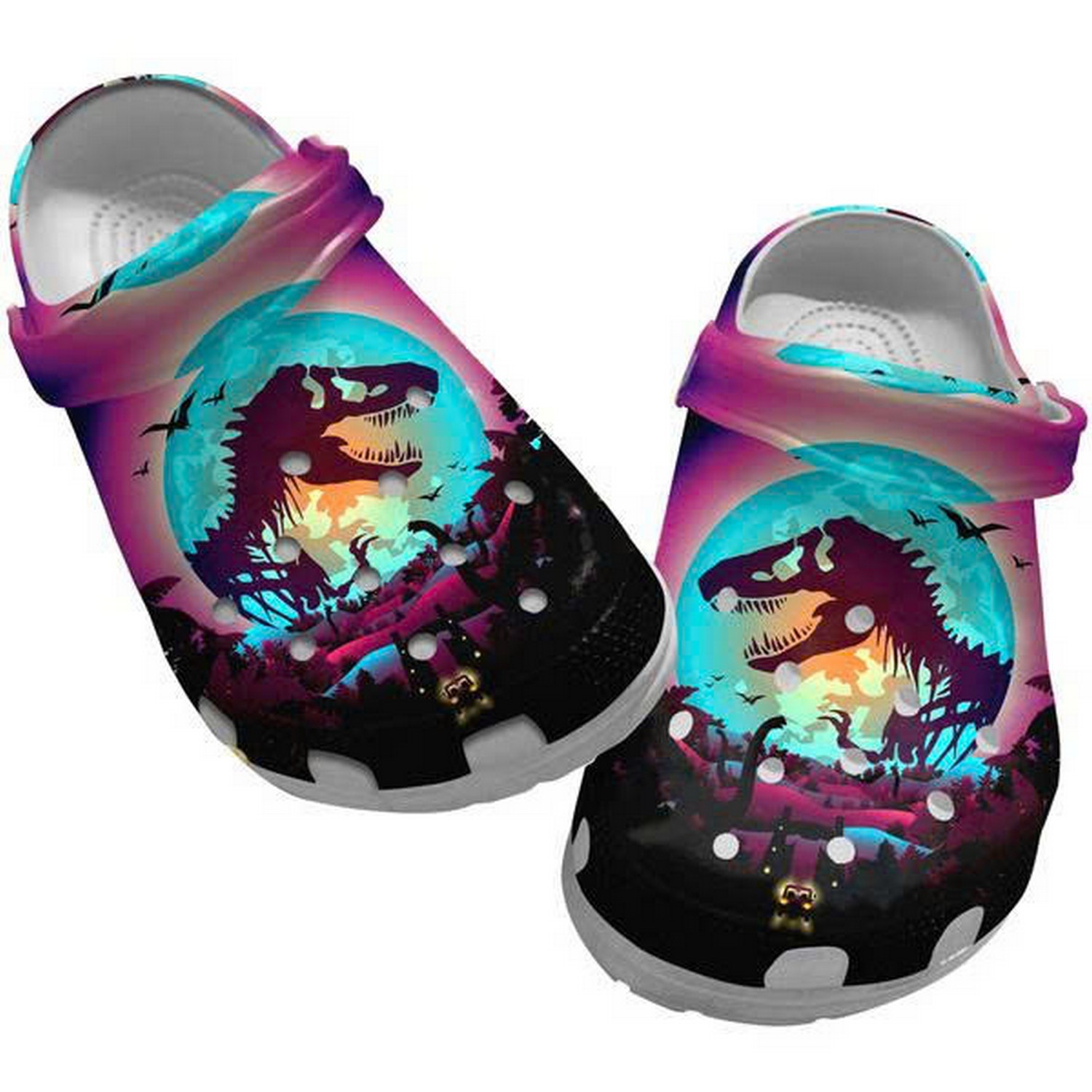 jurassic world purple night clogs for kids and adults 194qc
