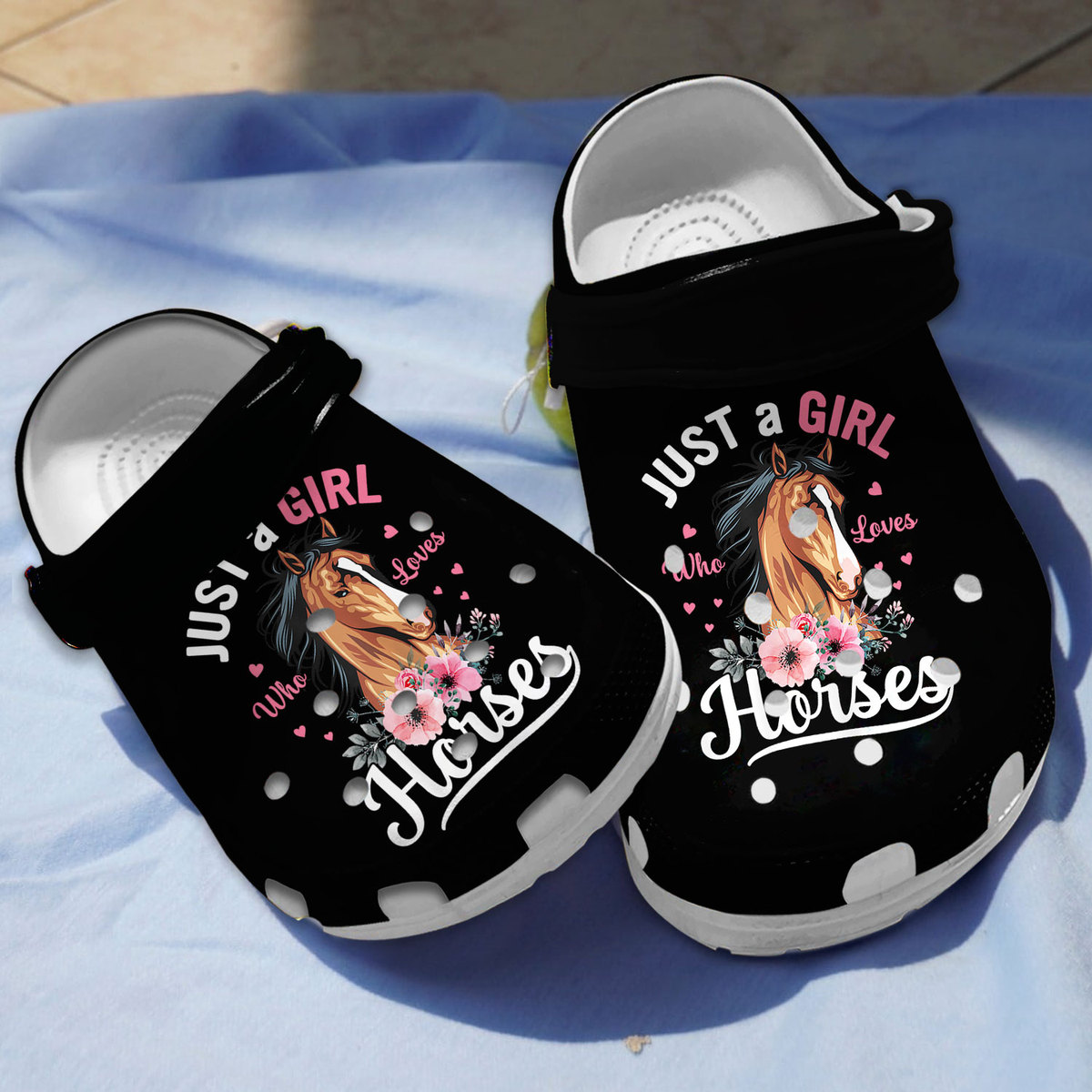 just a girl who loves horses clogs for kids 26 adults hr7km