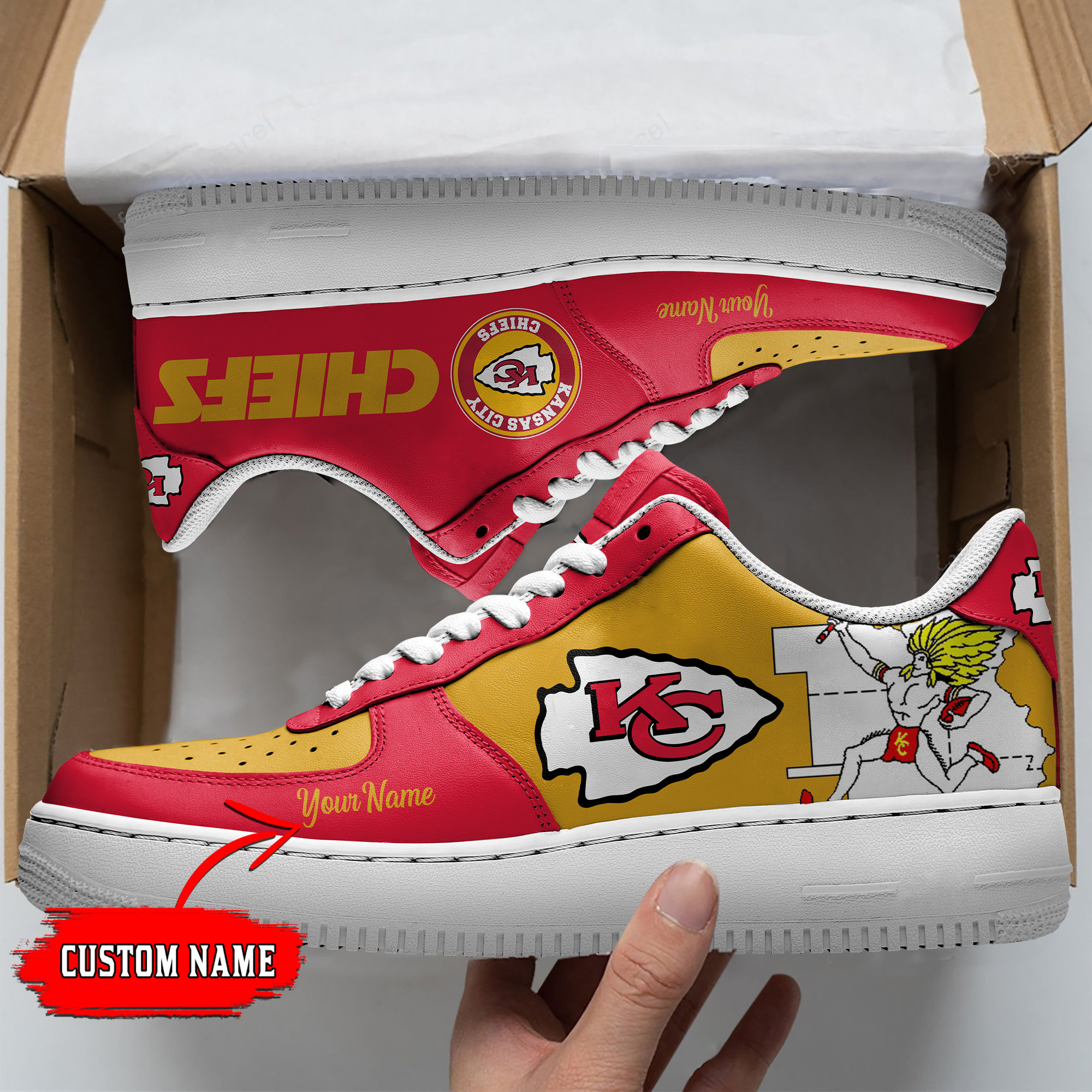 kansas city chiefs personalized af1 shoes bg22 mjxee