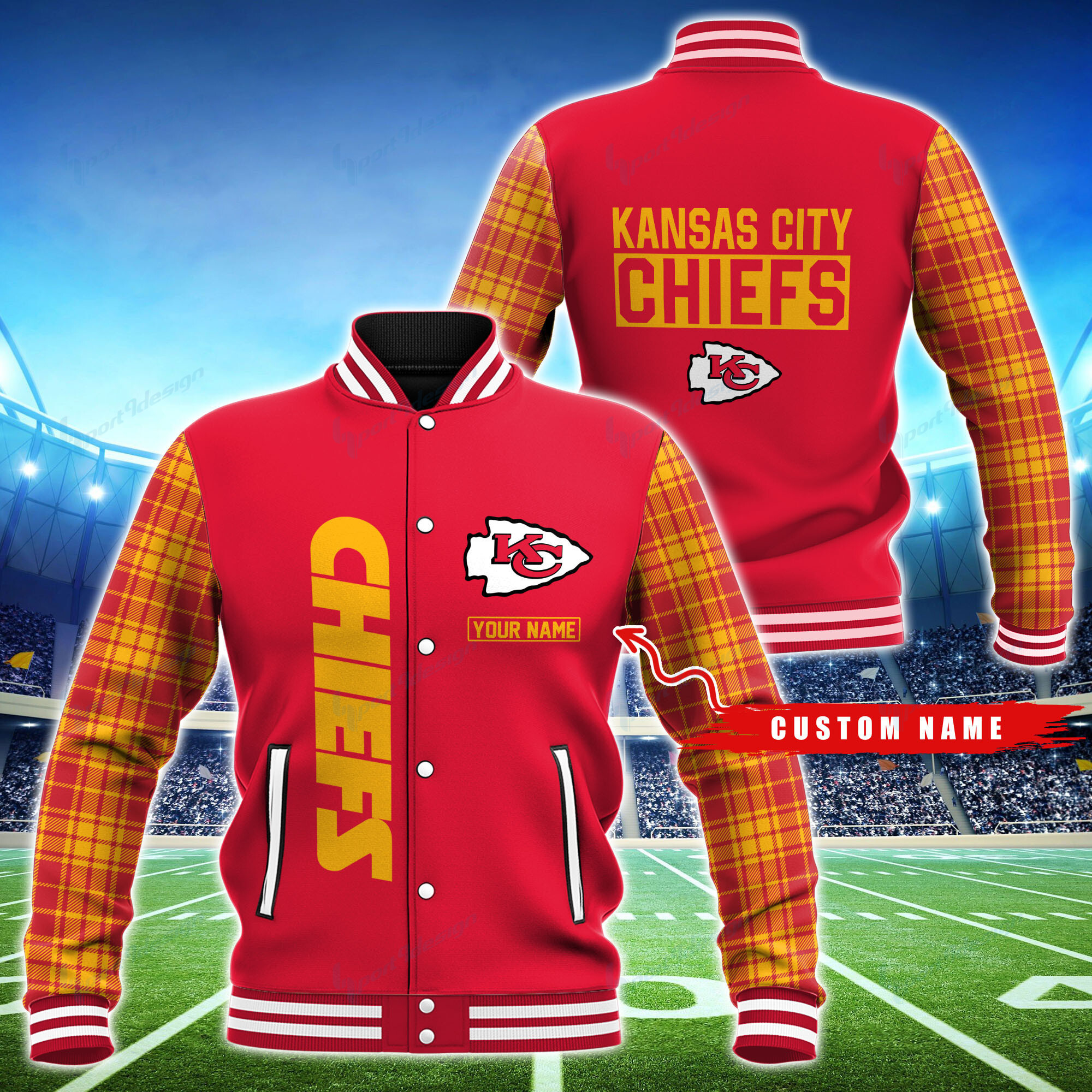 kansas city chiefs personalized baseball jacket bg48 vbwak