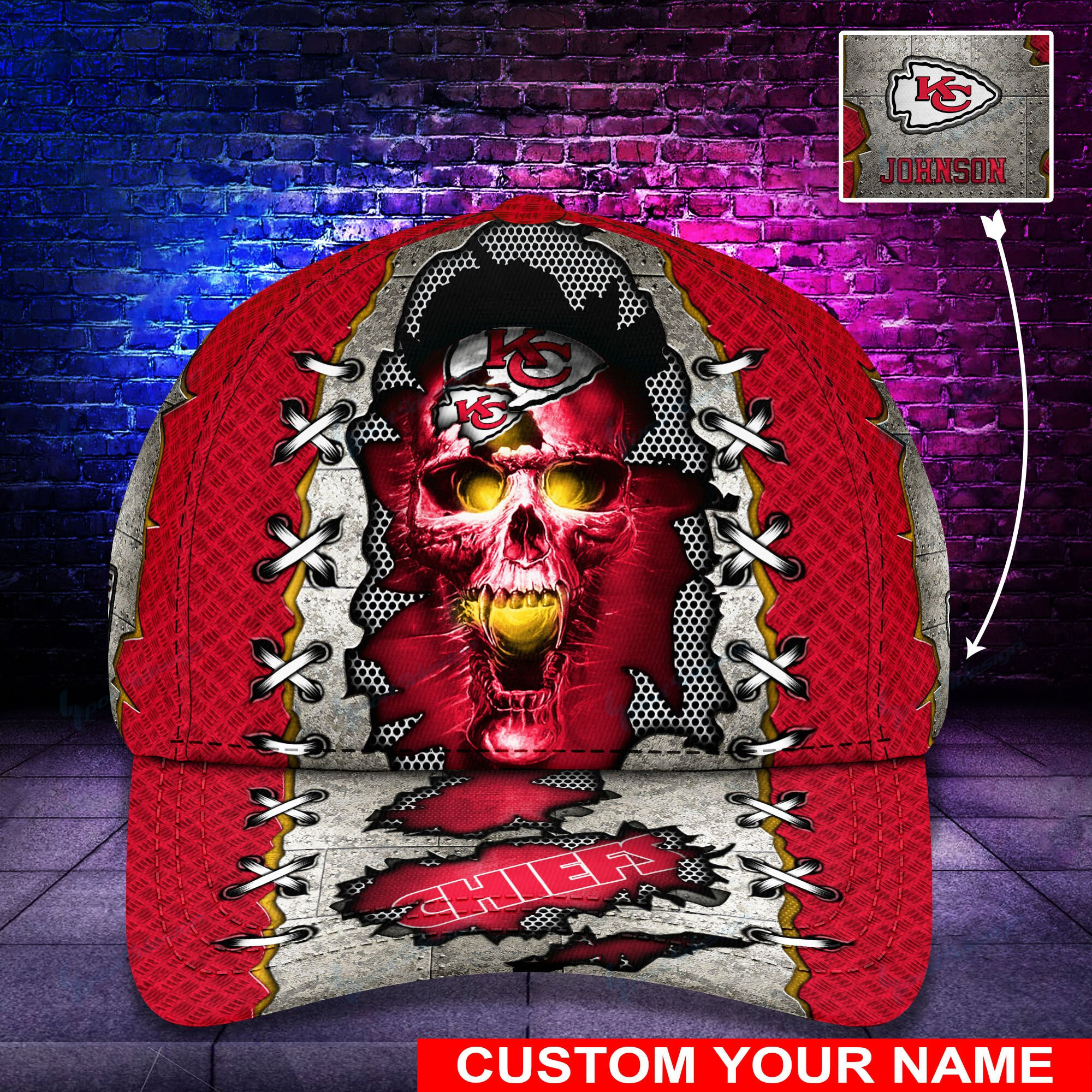 kansas city chiefs personalized classic cap bg490 w1nuq
