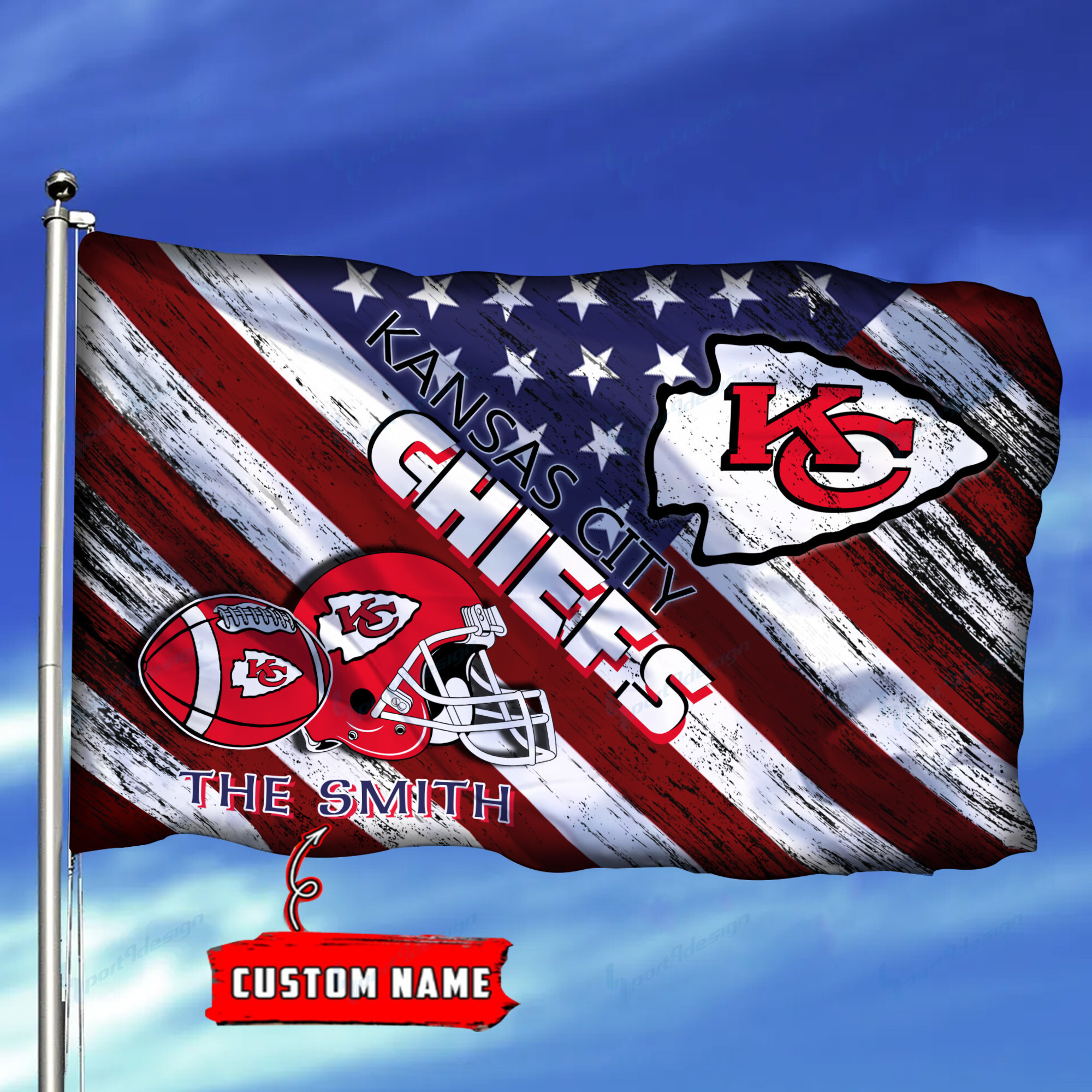 kansas city chiefs personalized flag 150 zaave