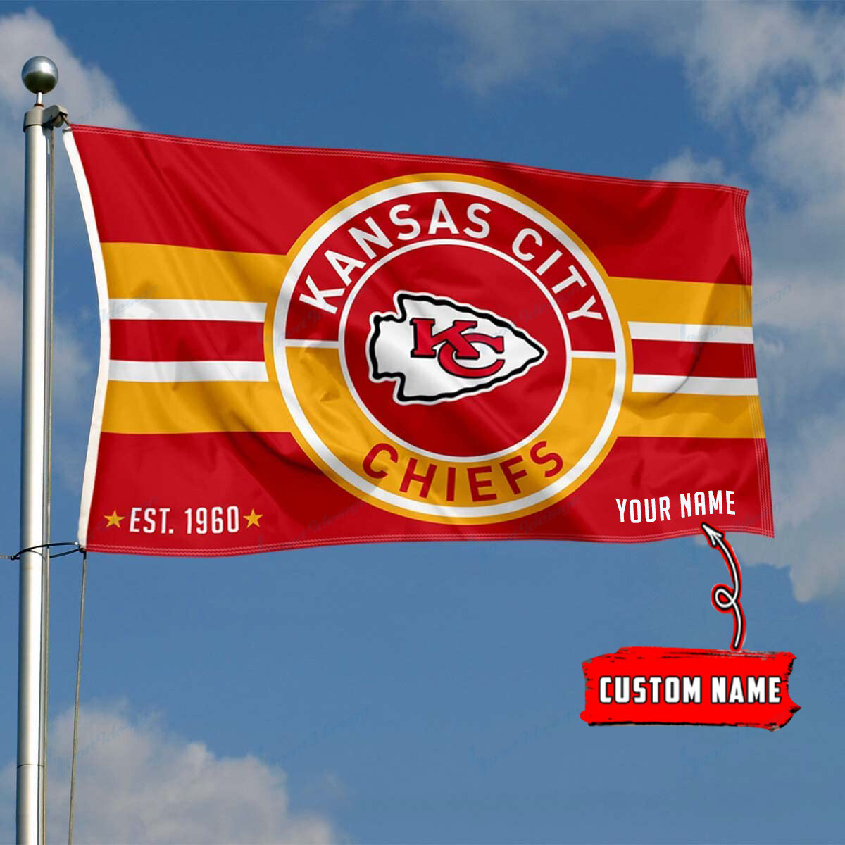 kansas city chiefs personalized flag 182 x8va4